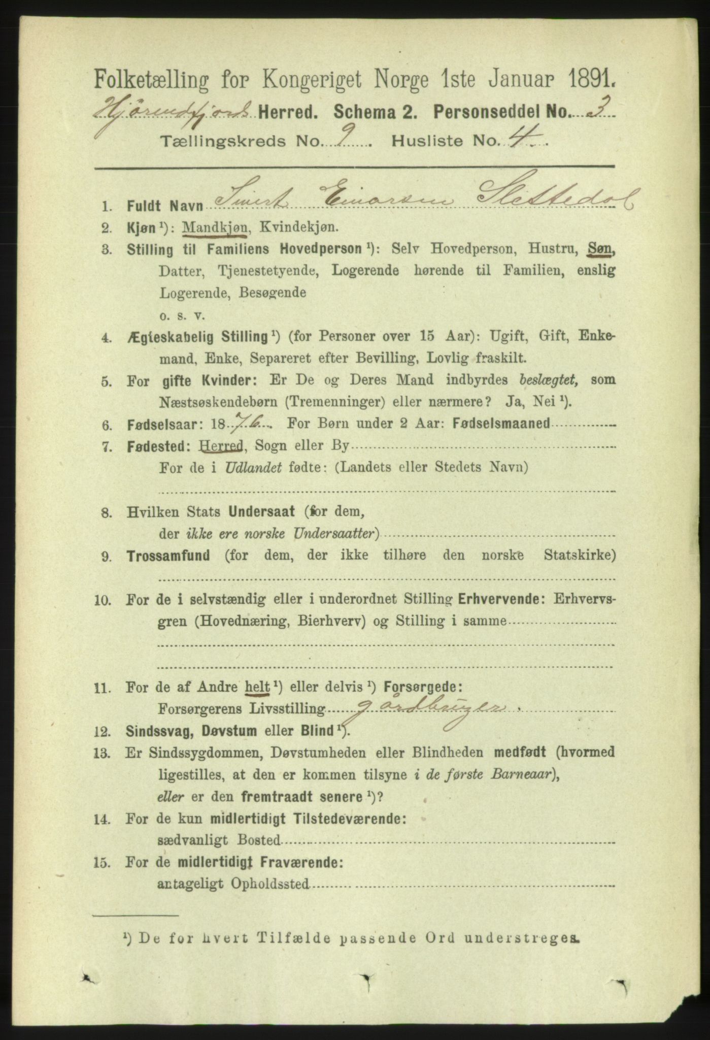 RA, 1891 census for 1522 Hjørundfjord, 1891, p. 2222