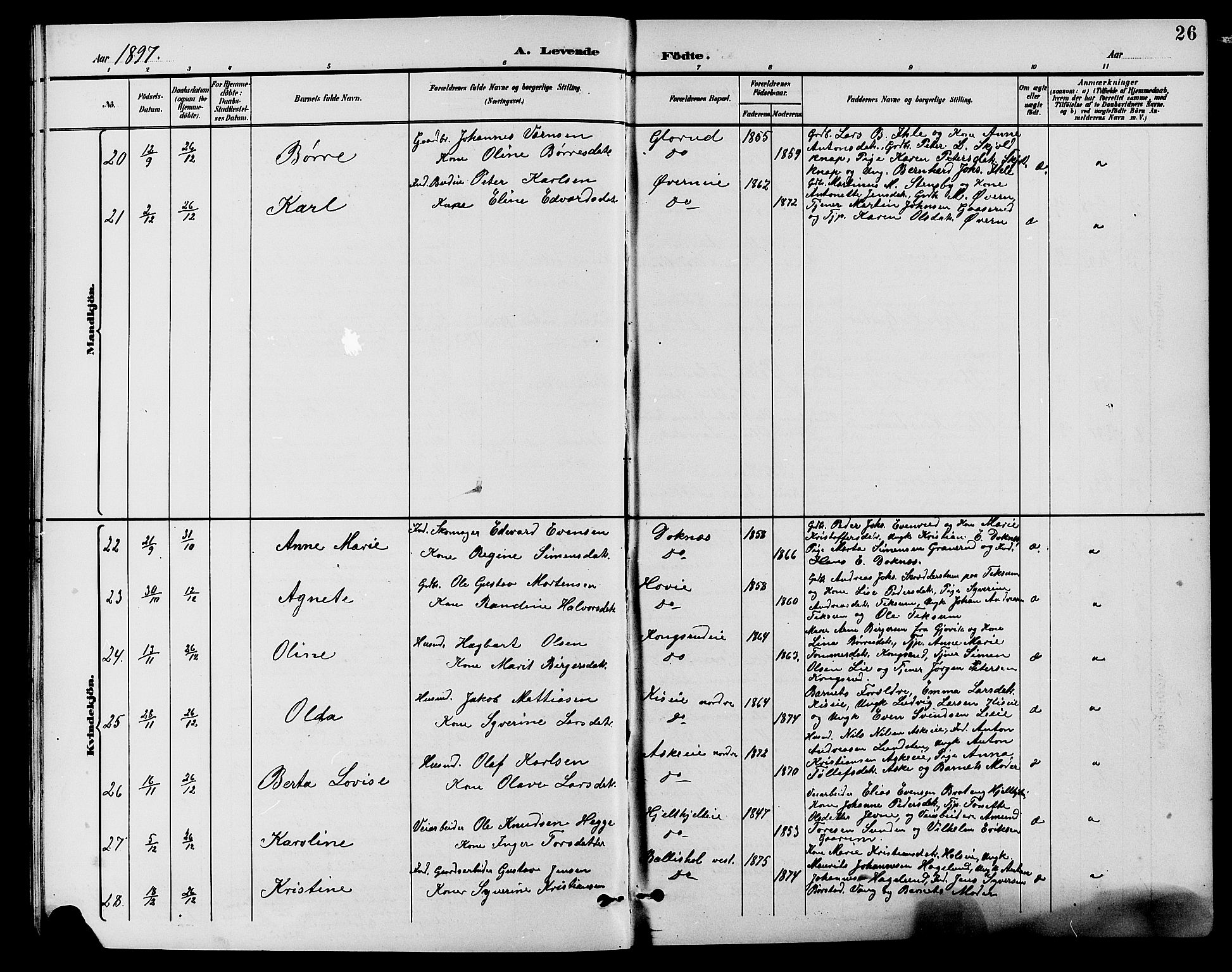 Nes prestekontor, Hedmark, SAH/PREST-020/L/La/L0007: Parish register (copy) no. 7, 1892-1912, p. 26