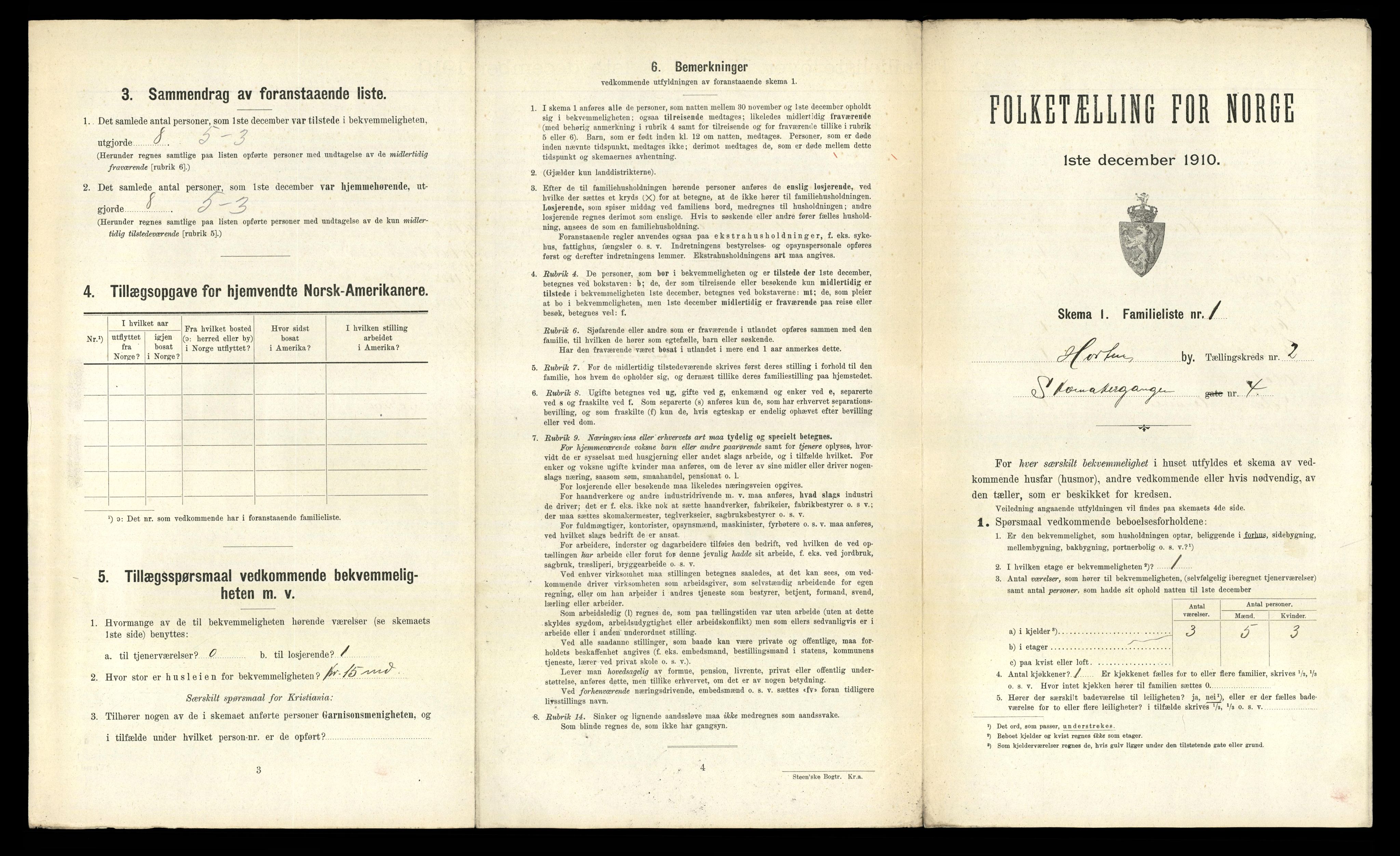 RA, 1910 census for Horten, 1910, p. 1992