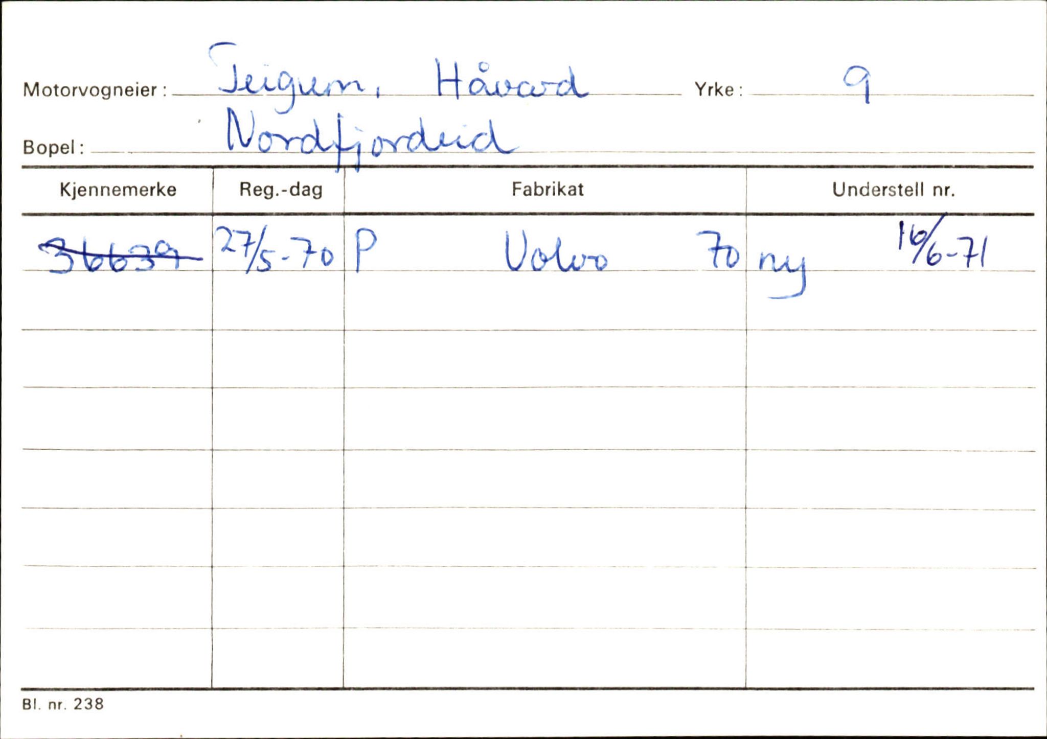 Statens vegvesen, Sogn og Fjordane vegkontor, SAB/A-5301/4/F/L0130: Eigarregister Eid T-Å. Høyanger A-O, 1945-1975, p. 35