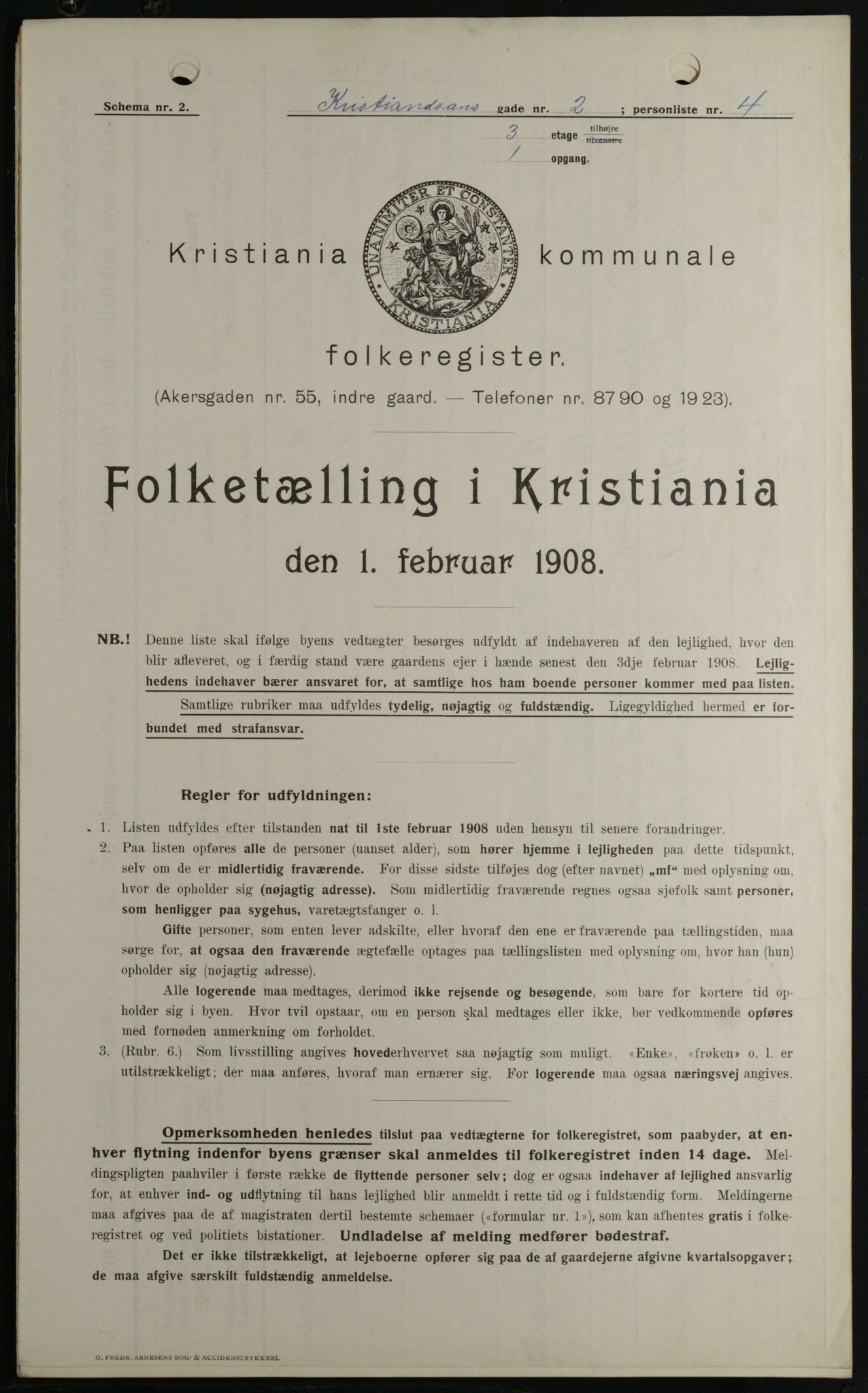 OBA, Municipal Census 1908 for Kristiania, 1908, p. 48577