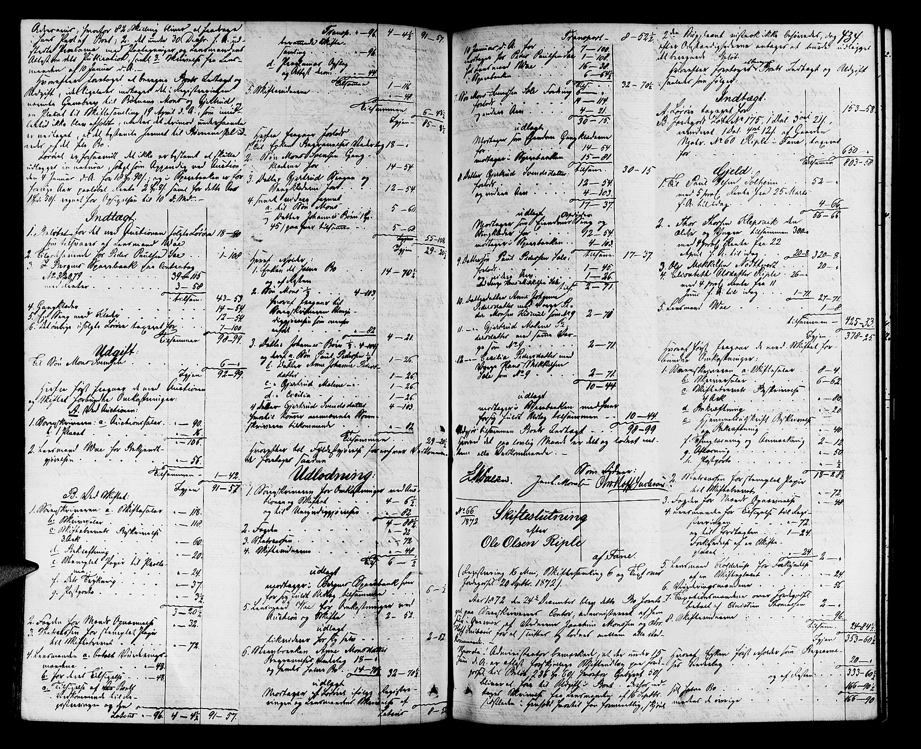 Midhordland sorenskriveri, AV/SAB-A-3001/1/H/Hd/L0004: Skifteutlodningsprotokoll, 1863-1878, p. 433b-434a