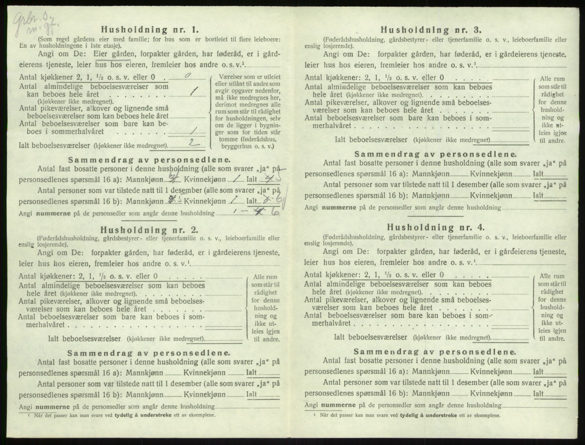 SAB, 1920 census for Lavik, 1920, p. 105