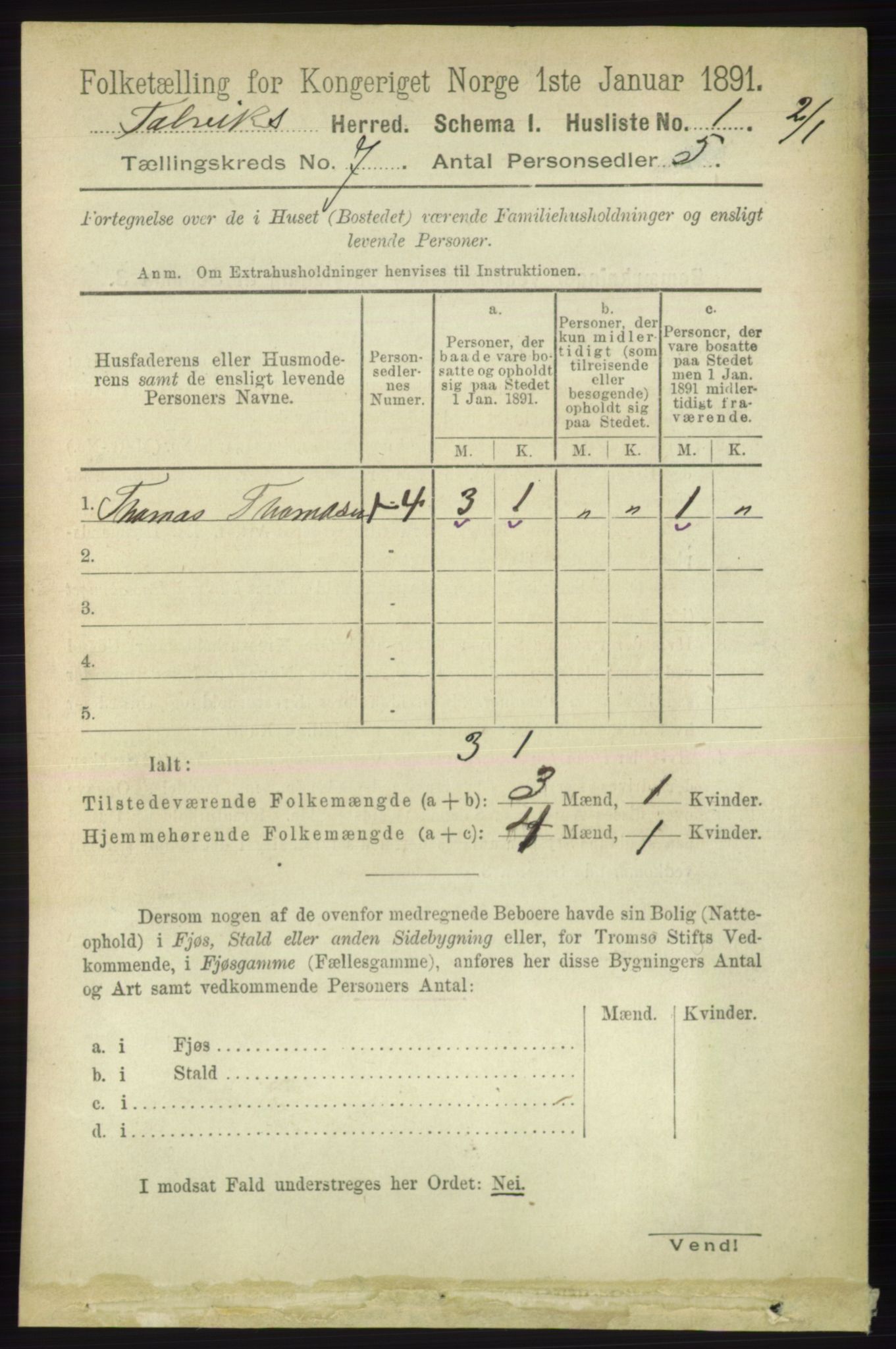 RA, 1891 census for 2013 Talvik, 1891, p. 1962