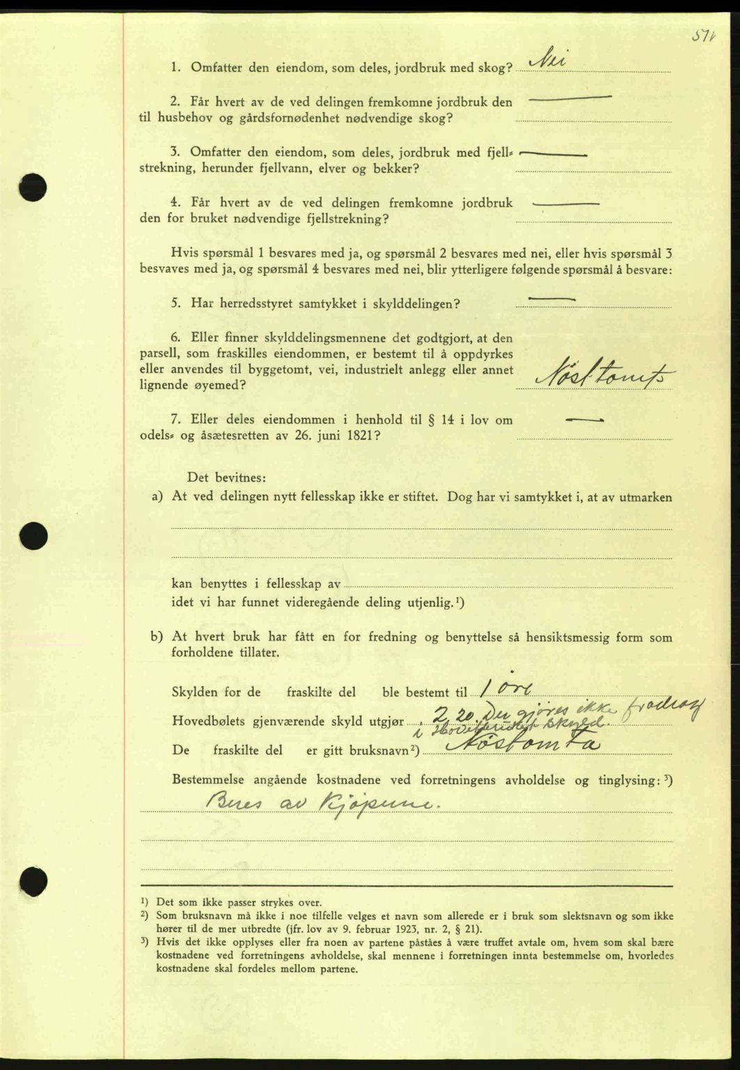 Nordmøre sorenskriveri, AV/SAT-A-4132/1/2/2Ca: Mortgage book no. A96, 1943-1944, Diary no: : 2469/1943