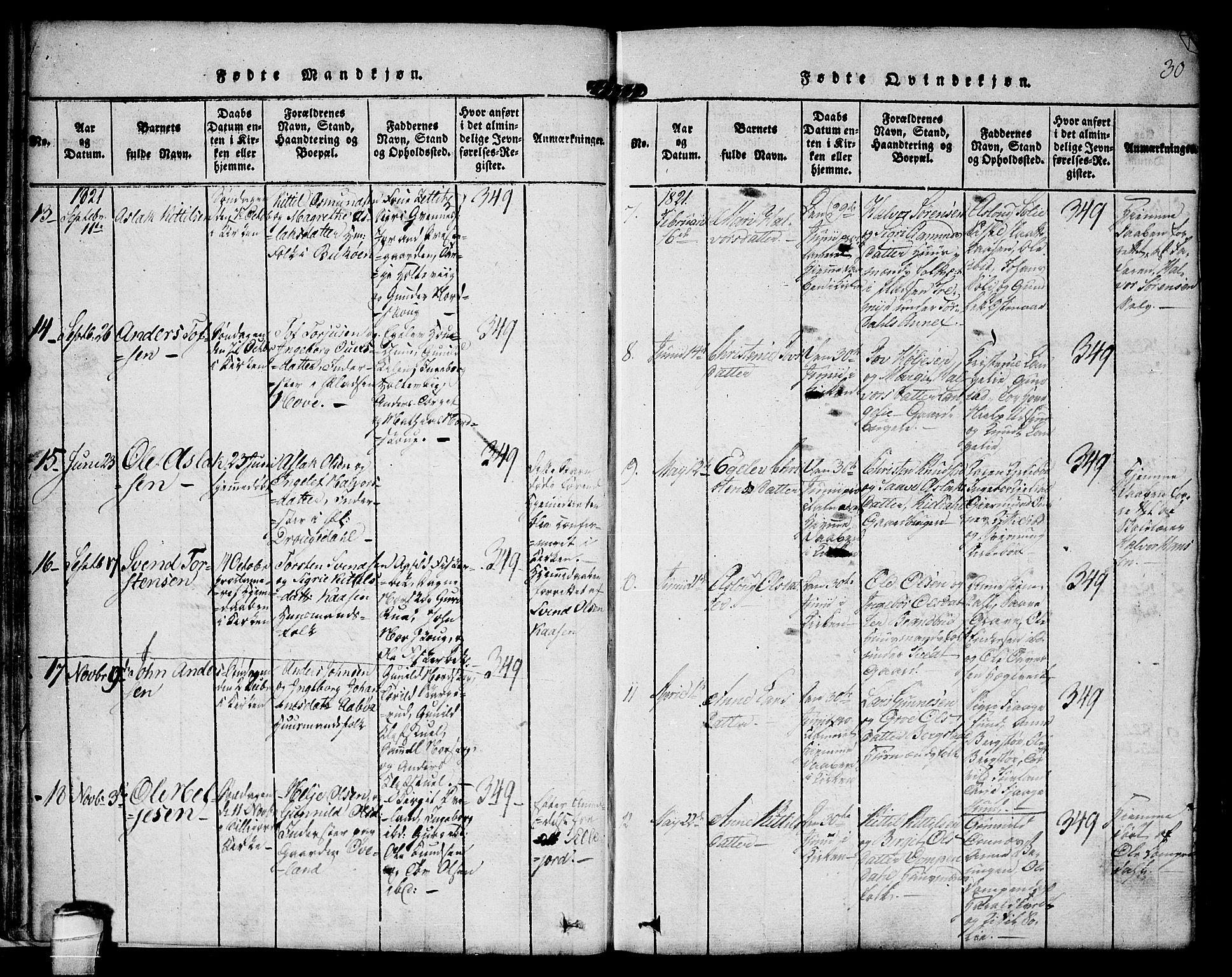 Kviteseid kirkebøker, AV/SAKO-A-276/F/Fa/L0005: Parish register (official) no. I 5, 1815-1836, p. 30