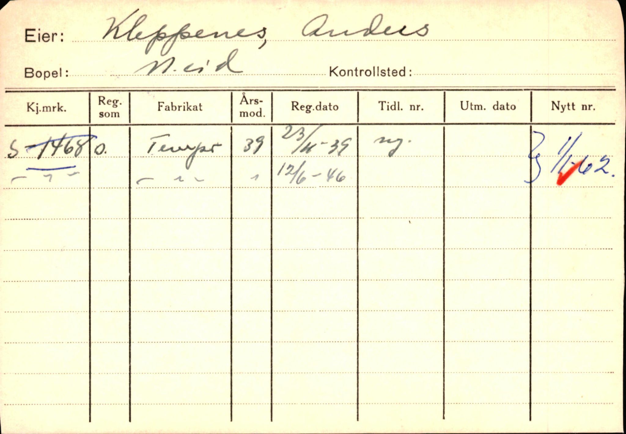 Statens vegvesen, Sogn og Fjordane vegkontor, AV/SAB-A-5301/4/F/L0129: Eigarregistrer Eid A-S, 1945-1975, p. 1265