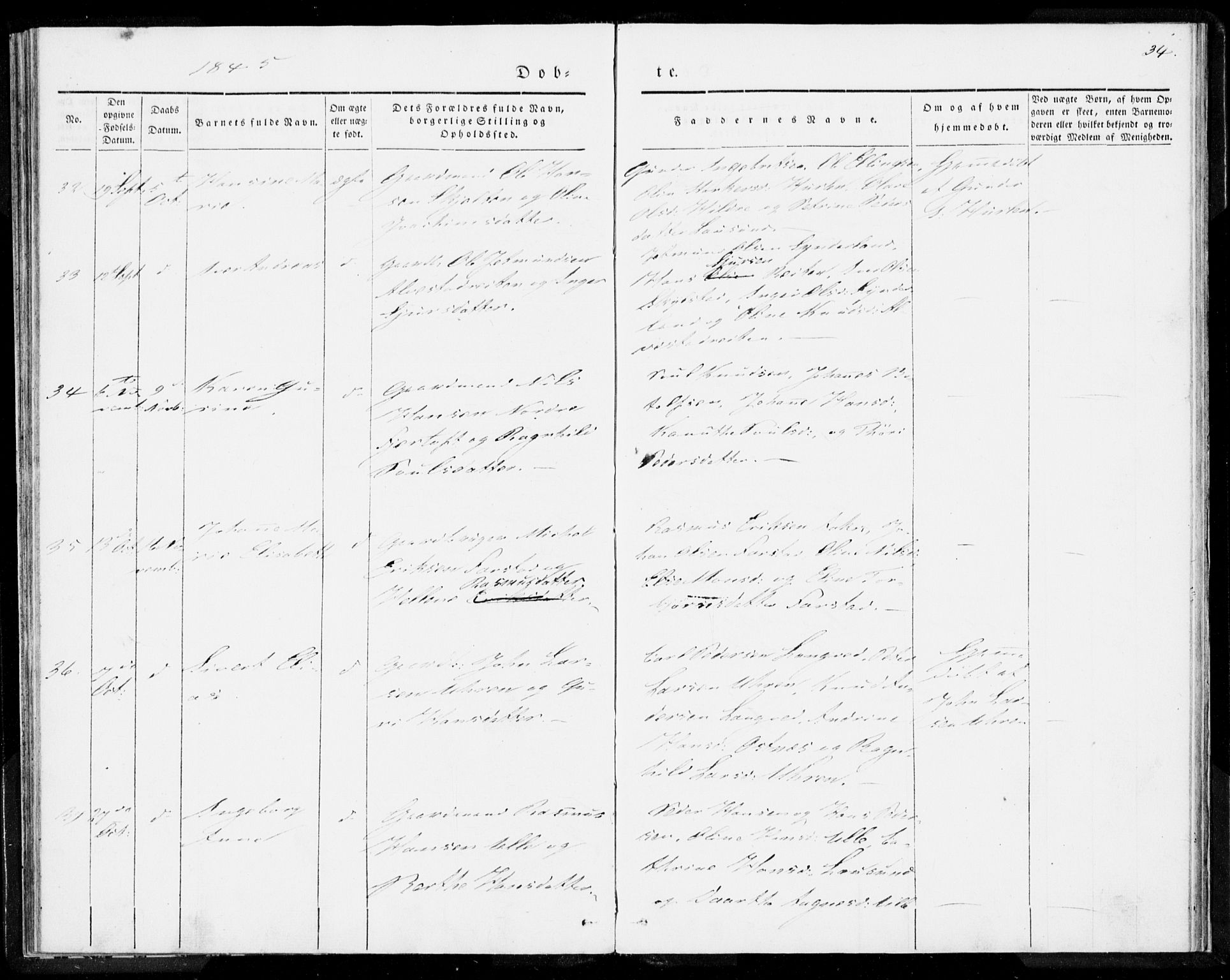 Ministerialprotokoller, klokkerbøker og fødselsregistre - Møre og Romsdal, AV/SAT-A-1454/536/L0496: Parish register (official) no. 536A05, 1840-1847, p. 34