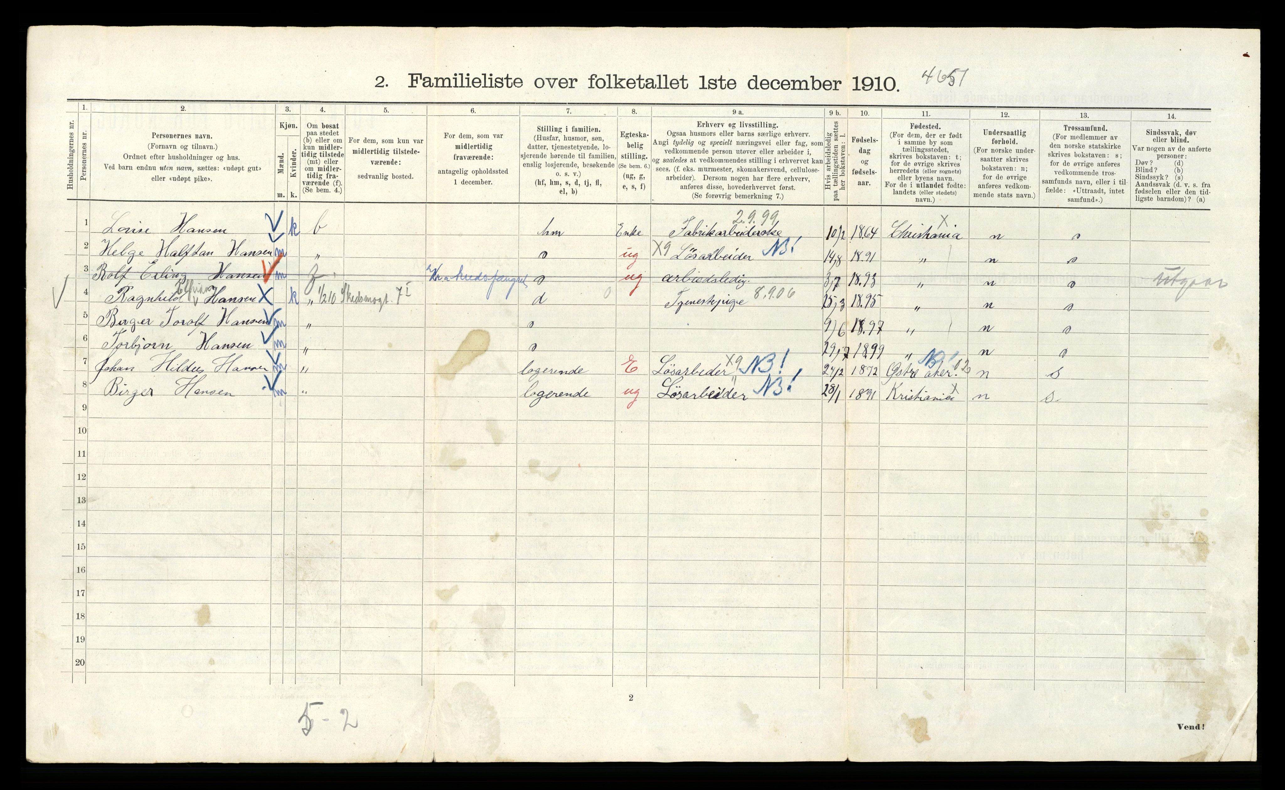 RA, 1910 census for Kristiania, 1910, p. 91016