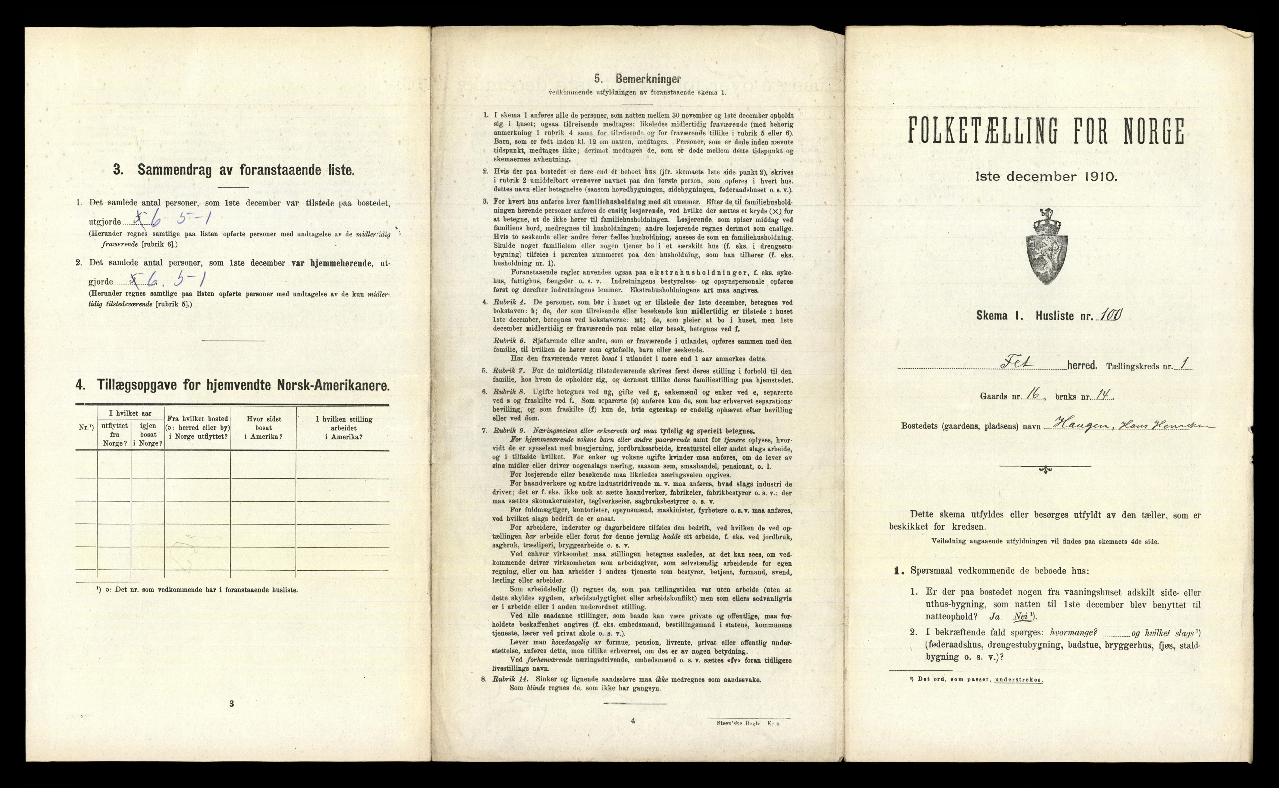 RA, 1910 census for Fet, 1910, p. 239