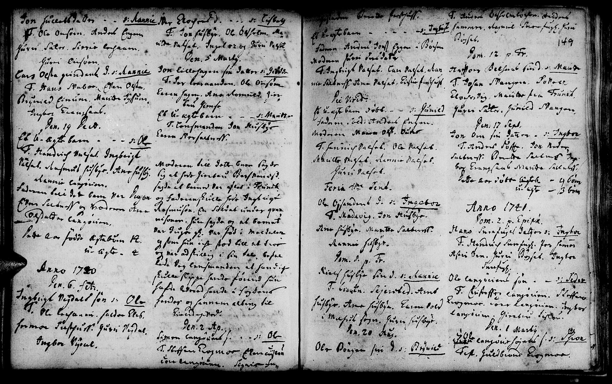 Ministerialprotokoller, klokkerbøker og fødselsregistre - Sør-Trøndelag, SAT/A-1456/666/L0783: Parish register (official) no. 666A01, 1702-1753, p. 149