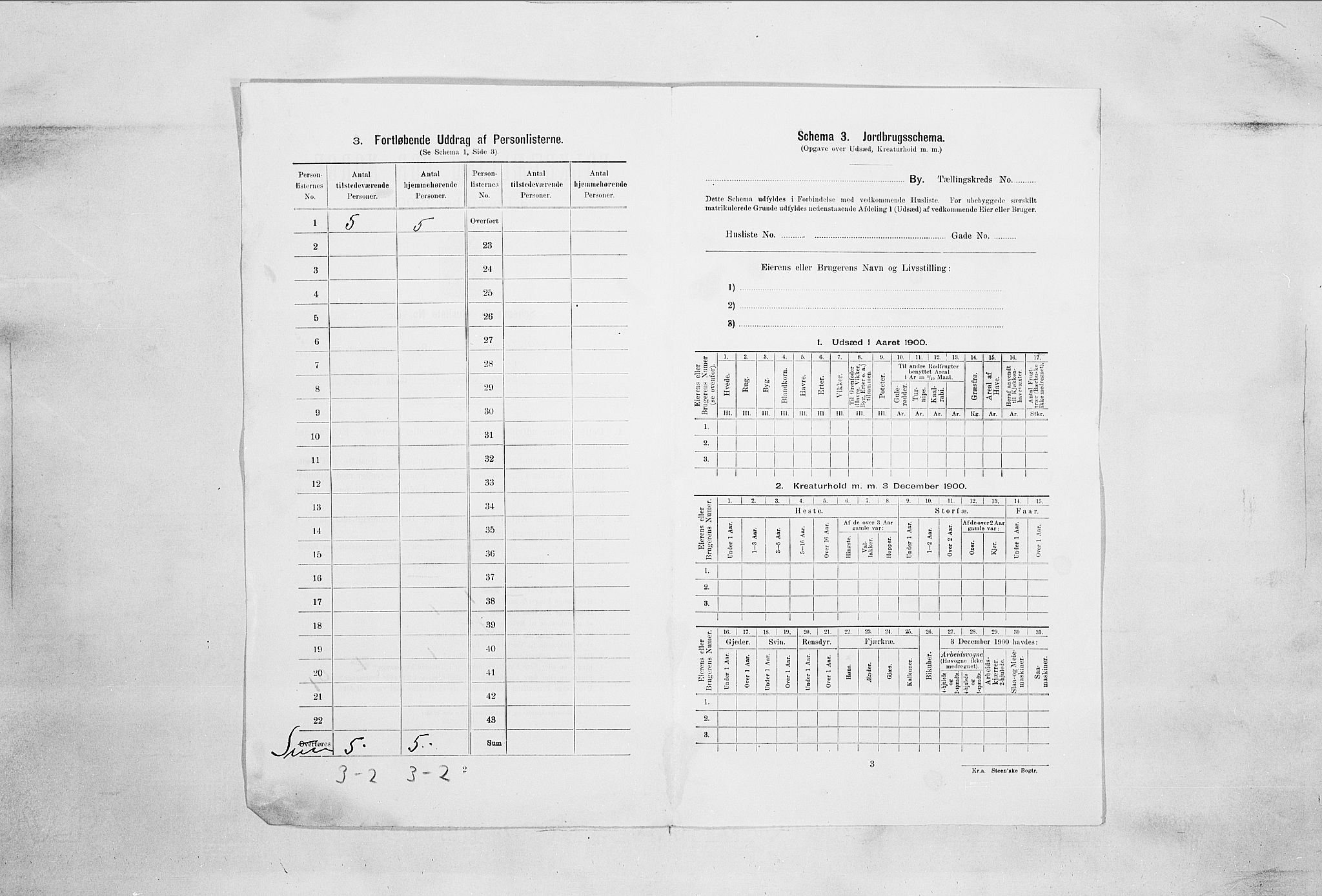 SAO, 1900 census for Moss, 1900