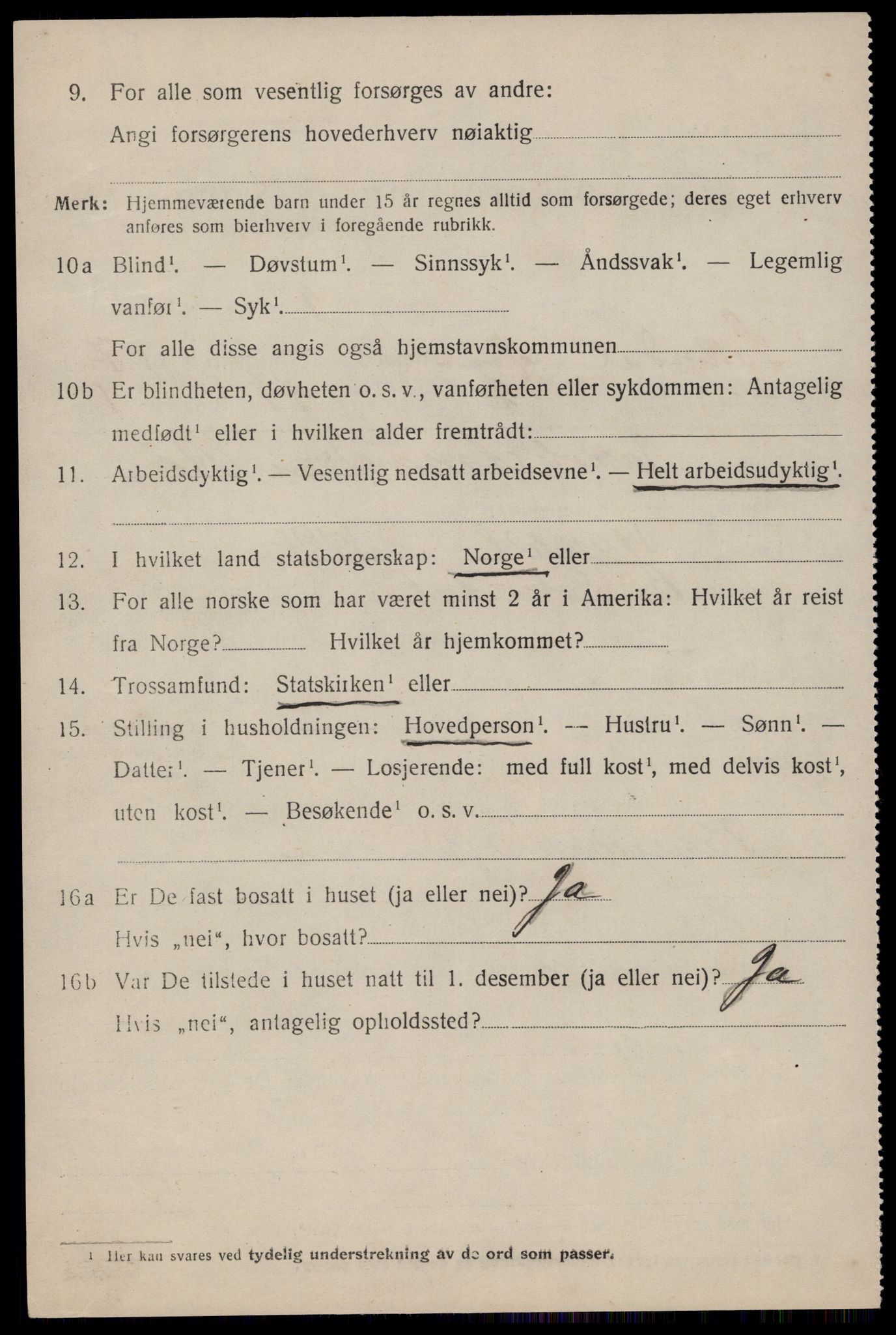 SAST, 1920 census for Sokndal, 1920, p. 4214