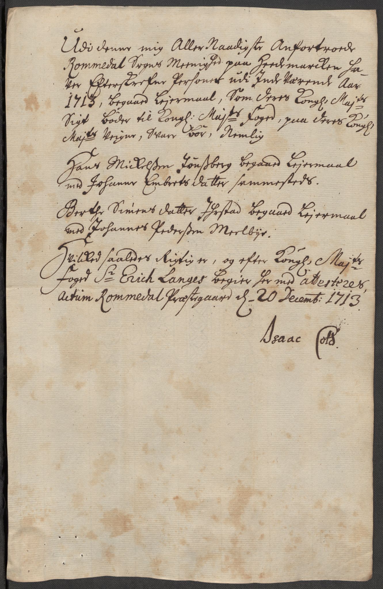 Rentekammeret inntil 1814, Reviderte regnskaper, Fogderegnskap, RA/EA-4092/R16/L1050: Fogderegnskap Hedmark, 1713, p. 273