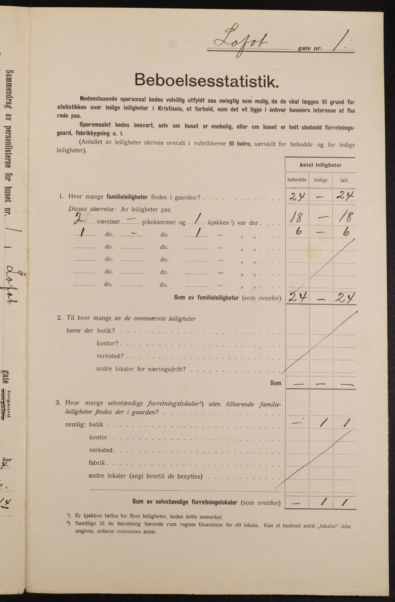 OBA, Municipal Census 1913 for Kristiania, 1913, p. 58127