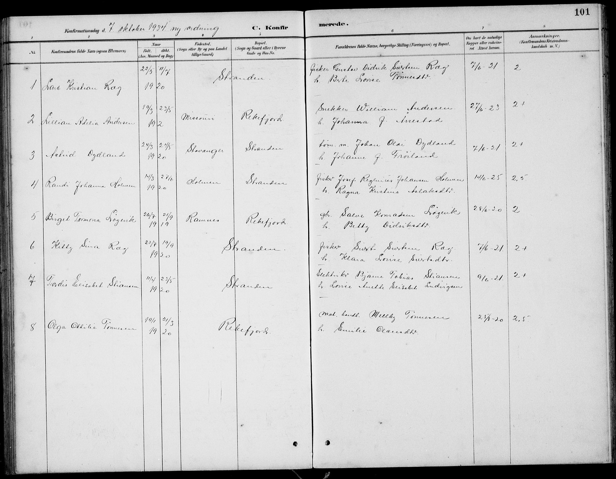 Sokndal sokneprestkontor, SAST/A-101808: Parish register (copy) no. B 5, 1887-1934, p. 101
