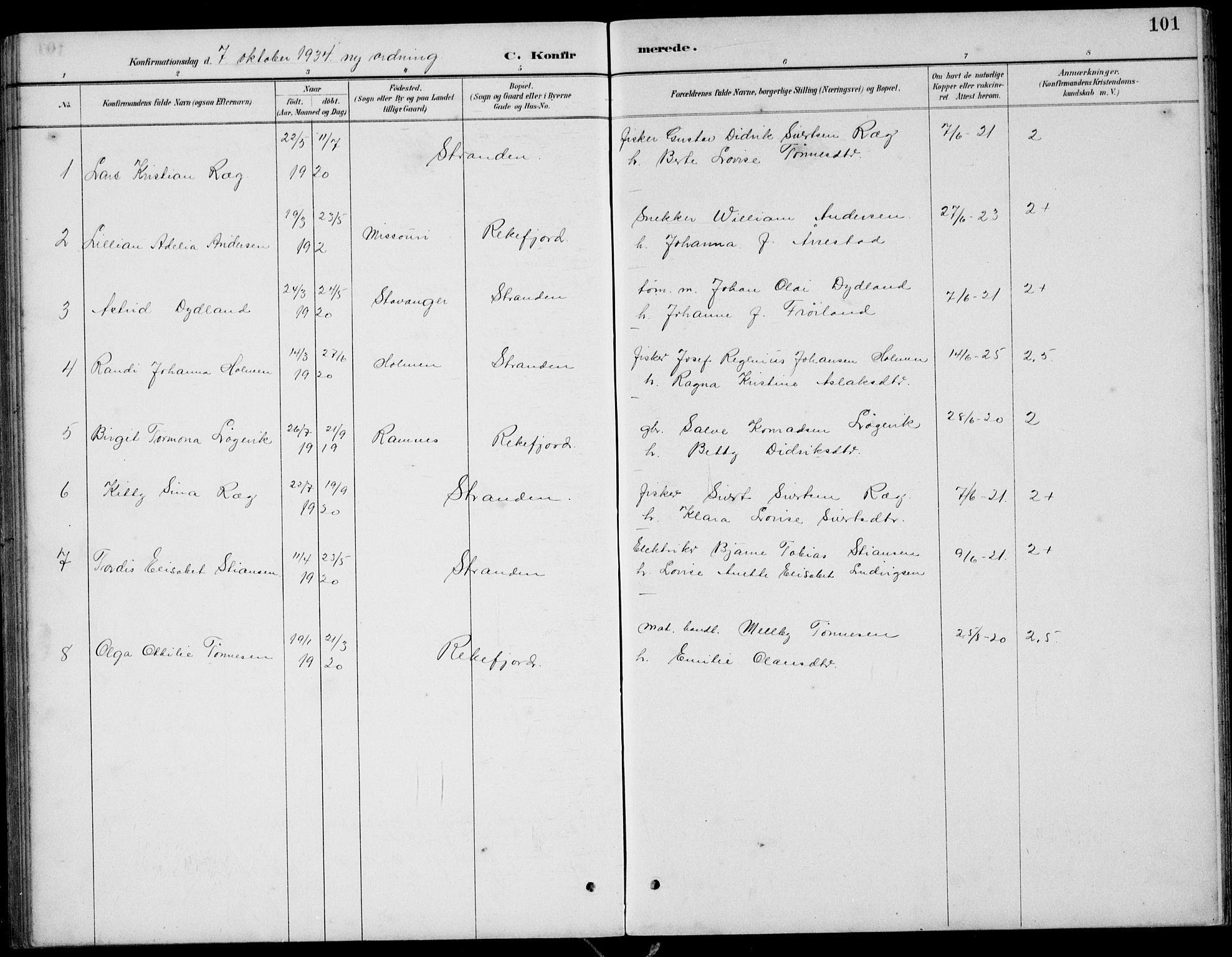 Sokndal sokneprestkontor, AV/SAST-A-101808: Parish register (copy) no. B 5, 1887-1934, p. 101