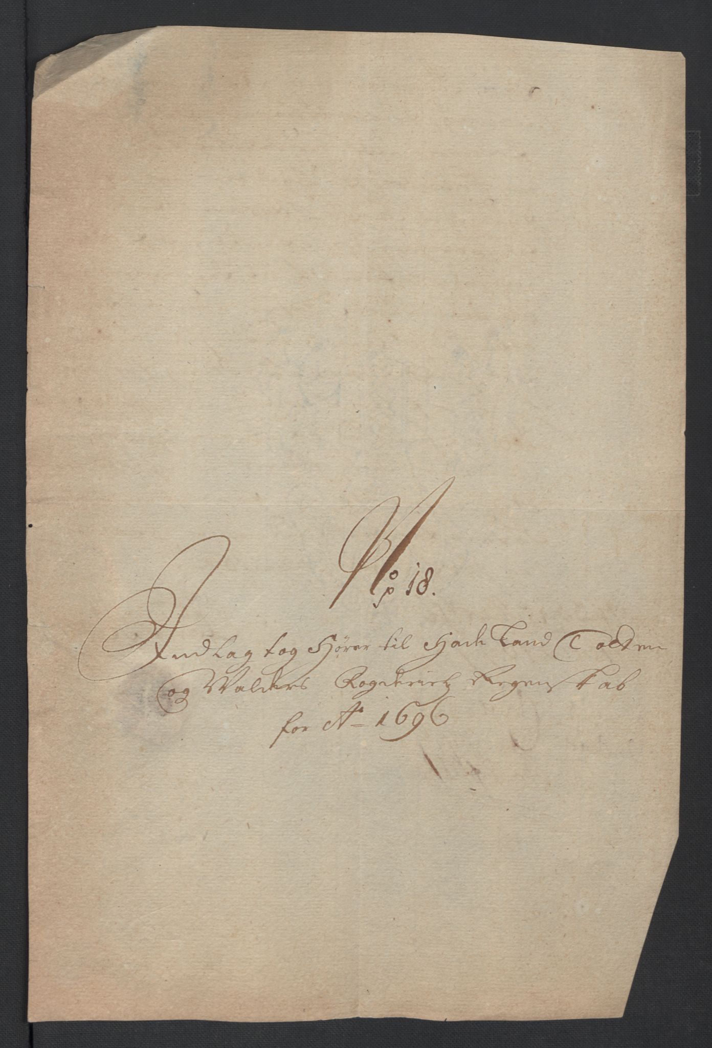 Rentekammeret inntil 1814, Reviderte regnskaper, Fogderegnskap, AV/RA-EA-4092/R18/L1294: Fogderegnskap Hadeland, Toten og Valdres, 1696, p. 199