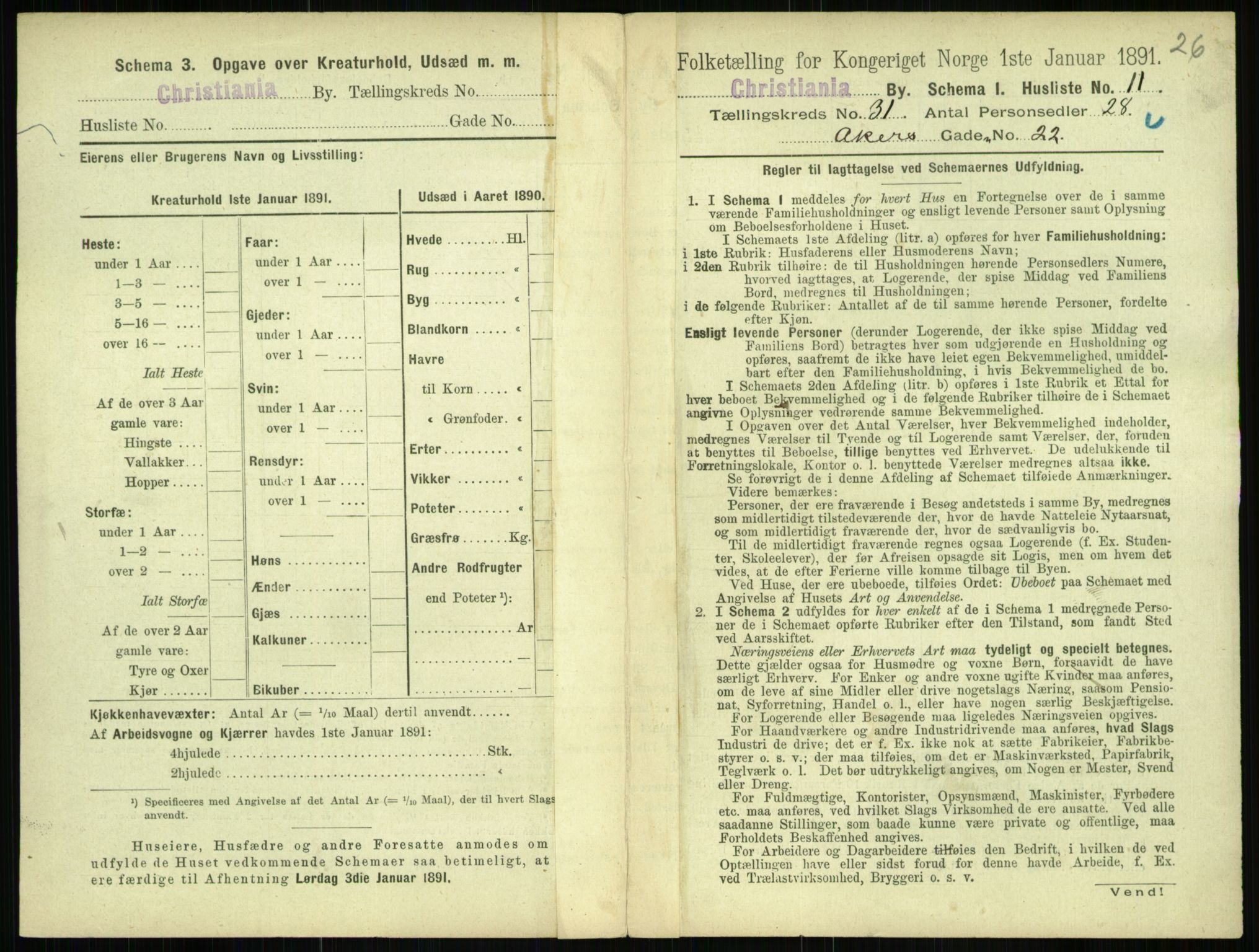 RA, 1891 census for 0301 Kristiania, 1891, p. 15866