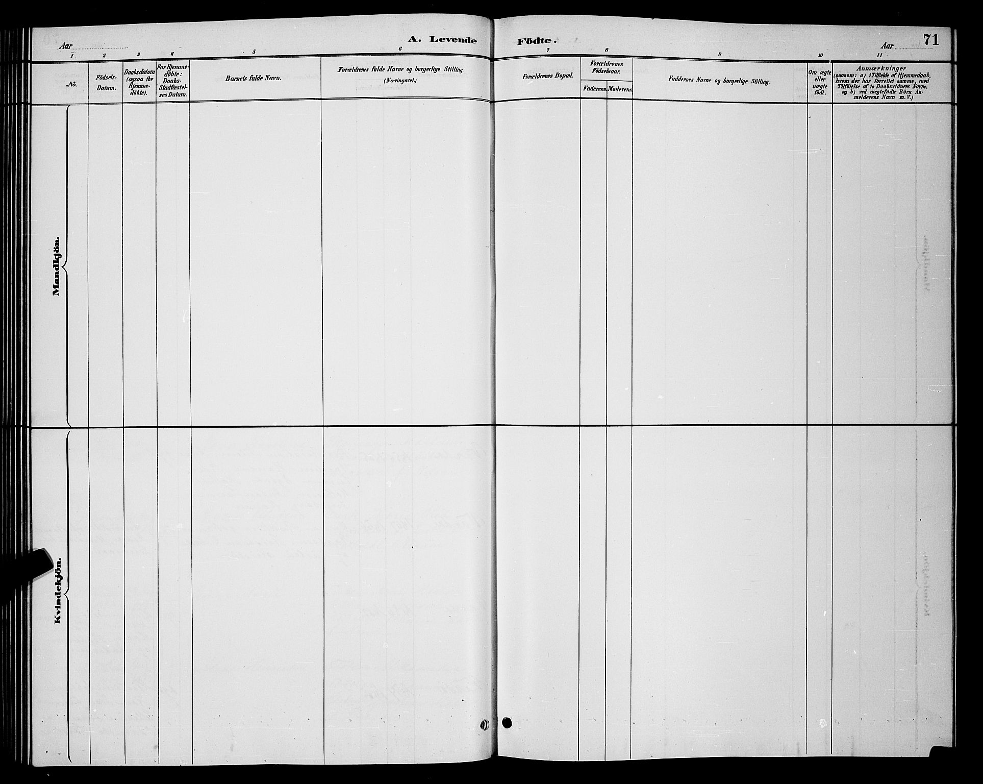 Vardø sokneprestkontor, AV/SATØ-S-1332/H/Hb/L0005klokker: Parish register (copy) no. 5, 1887-1892, p. 71