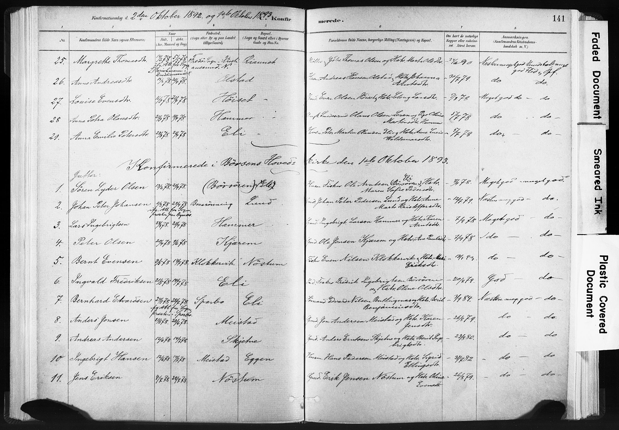 Ministerialprotokoller, klokkerbøker og fødselsregistre - Sør-Trøndelag, SAT/A-1456/665/L0773: Parish register (official) no. 665A08, 1879-1905, p. 141