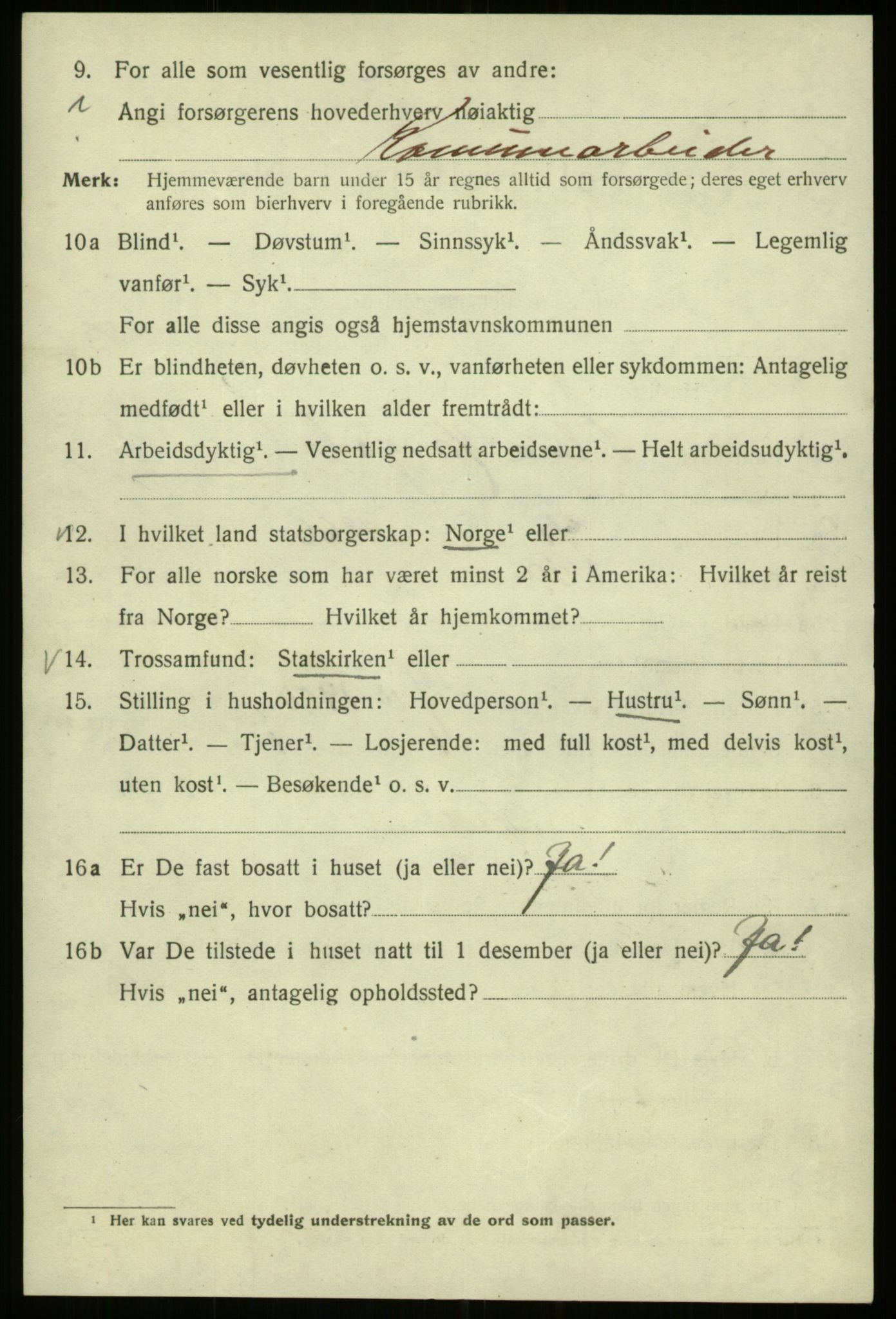 SAB, 1920 census for Bergen, 1920, p. 121515