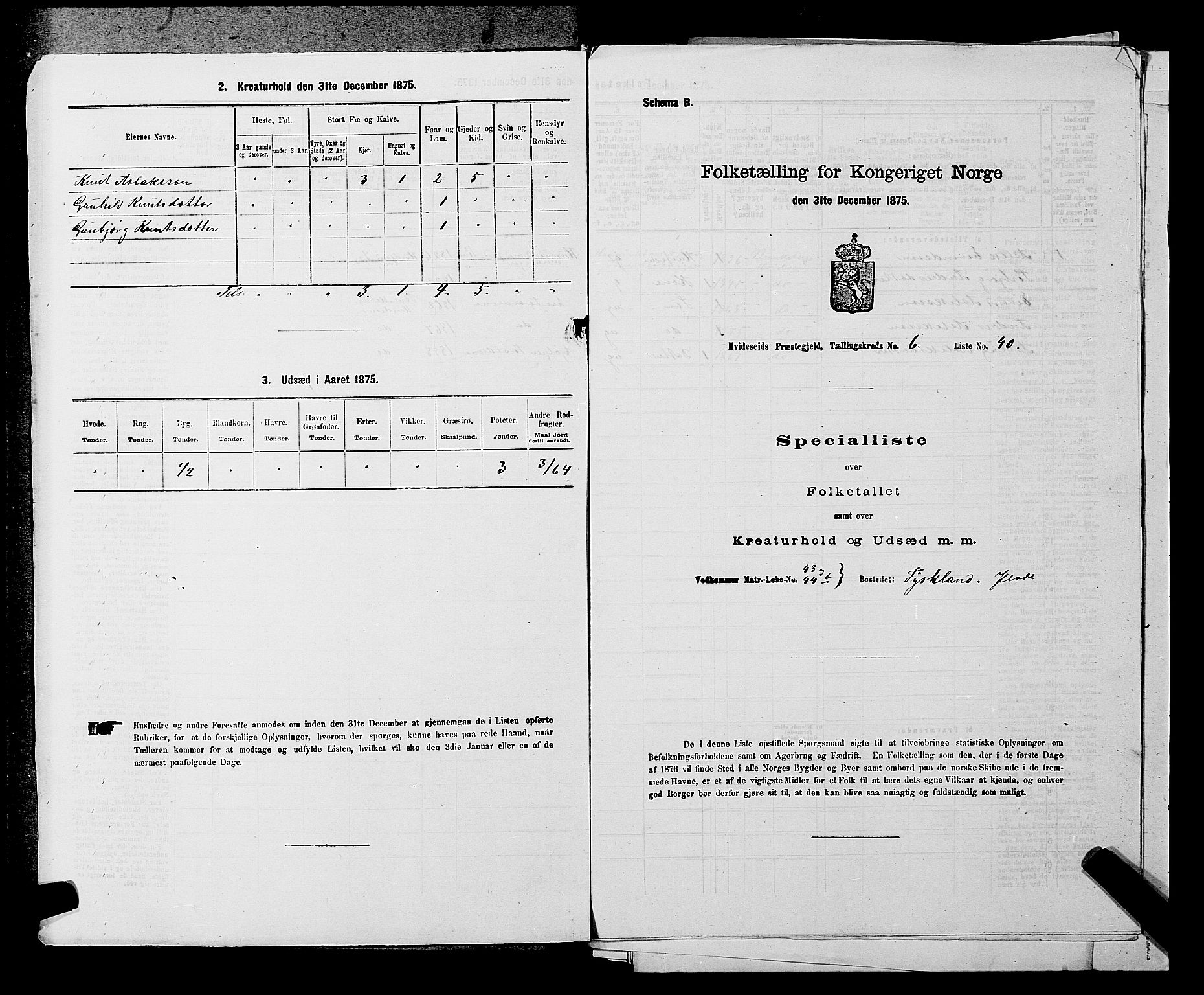 SAKO, 1875 census for 0829P Kviteseid, 1875, p. 562