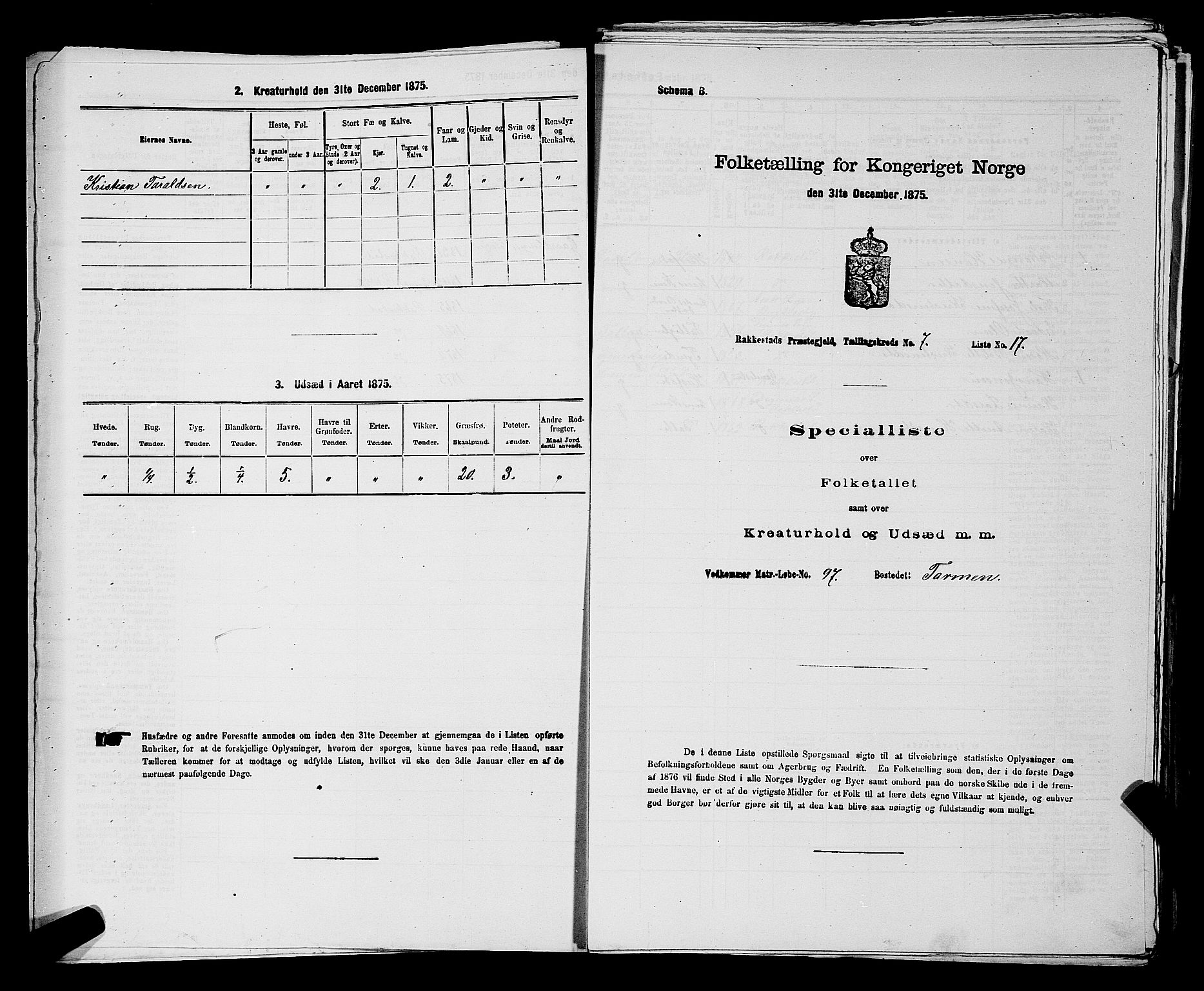 RA, 1875 census for 0128P Rakkestad, 1875, p. 744