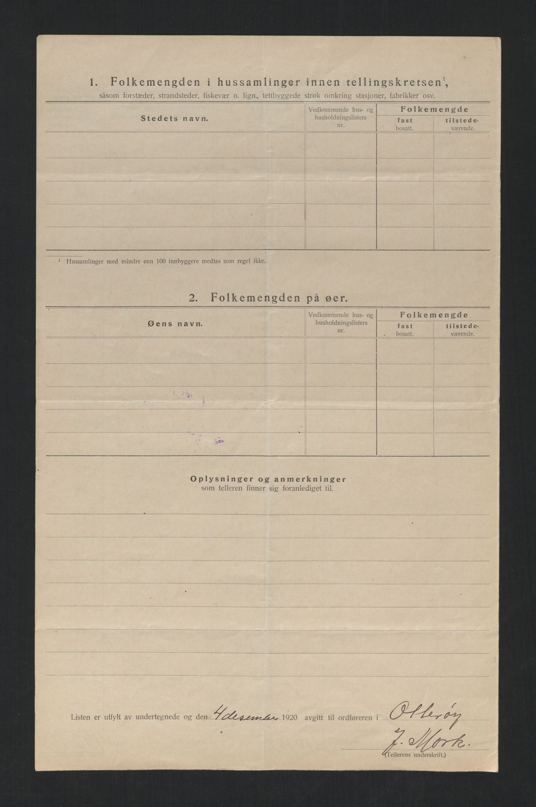 SAT, 1920 census for Otterøy, 1920, p. 17