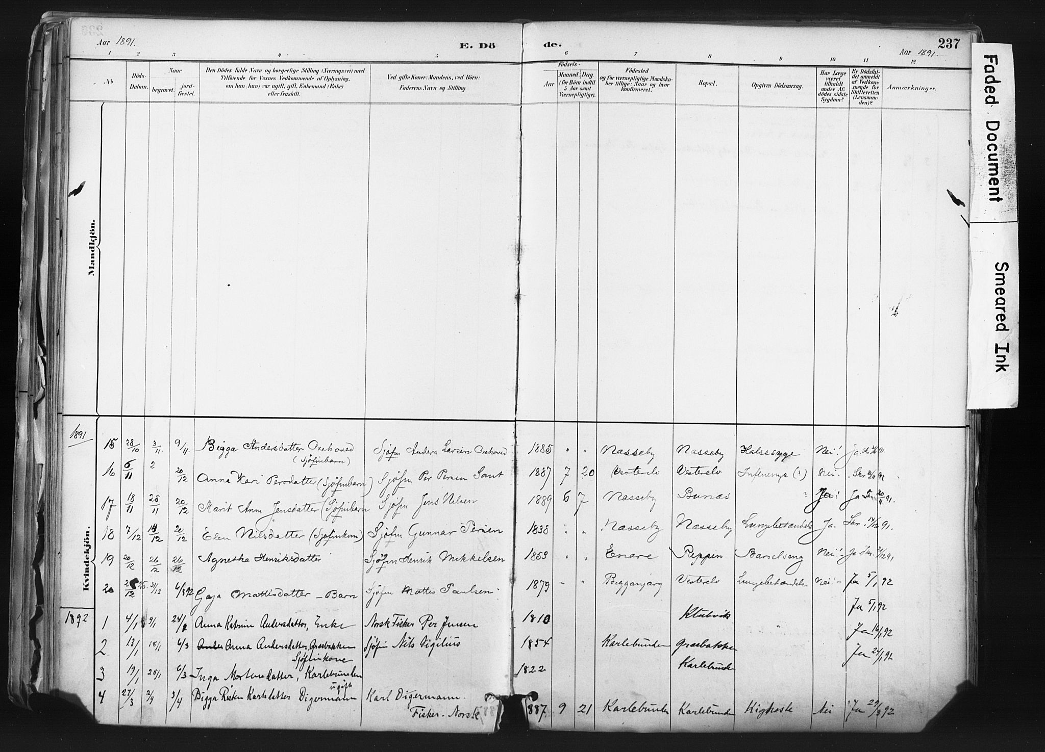 Nesseby sokneprestkontor, AV/SATØ-S-1330/H/Ha/L0006kirke: Parish register (official) no. 6, 1885-1985, p. 237