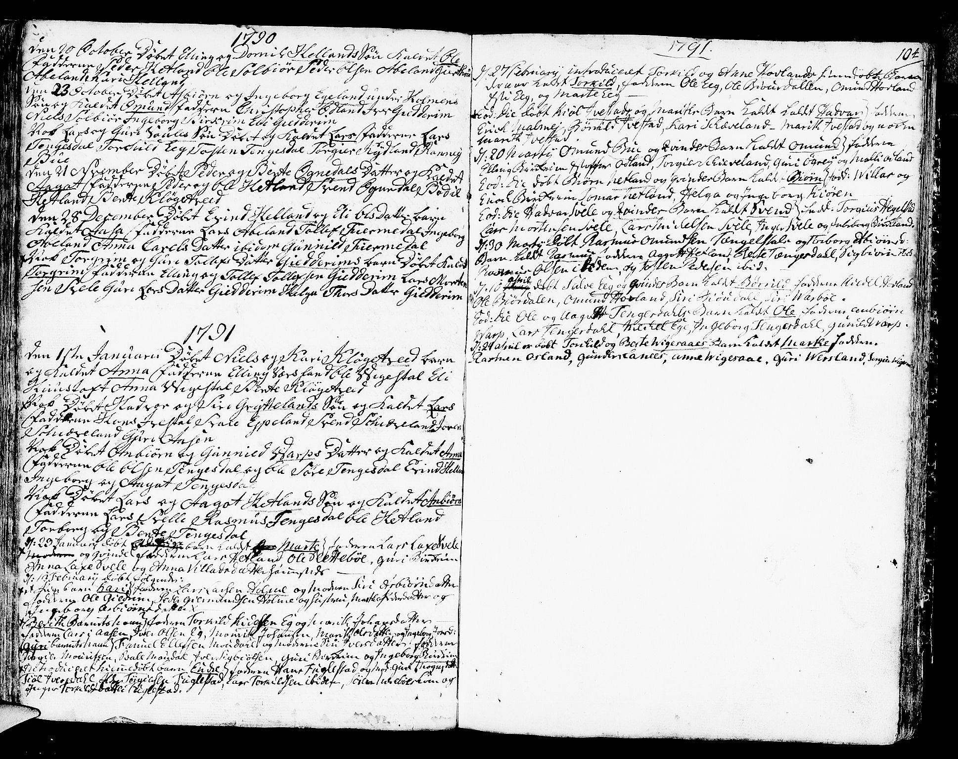 Helleland sokneprestkontor, AV/SAST-A-101810: Parish register (official) no. A 2 /2, 1762-1791, p. 104