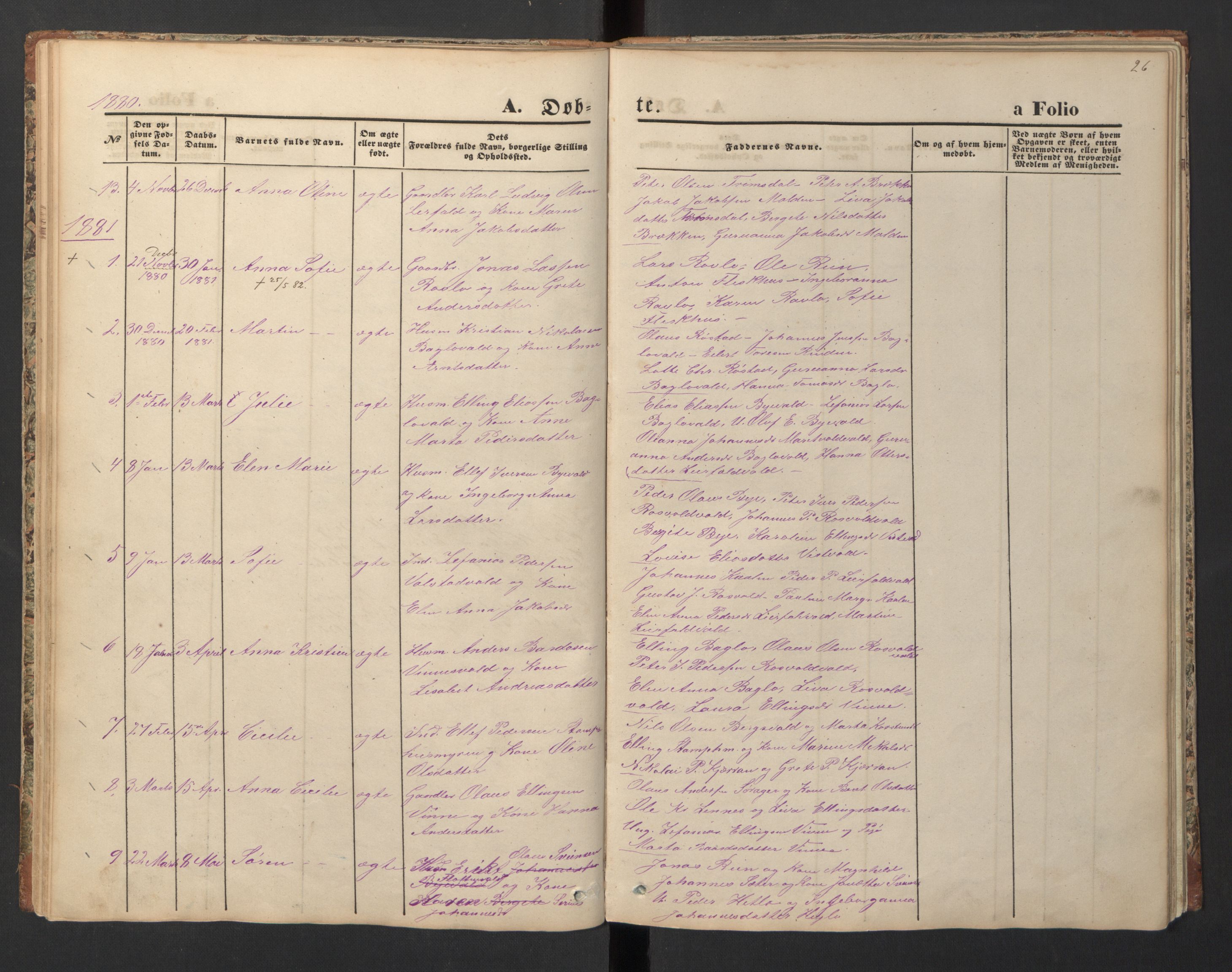 Ministerialprotokoller, klokkerbøker og fødselsregistre - Nord-Trøndelag, SAT/A-1458/726/L0271: Parish register (copy) no. 726C02, 1869-1897, p. 26