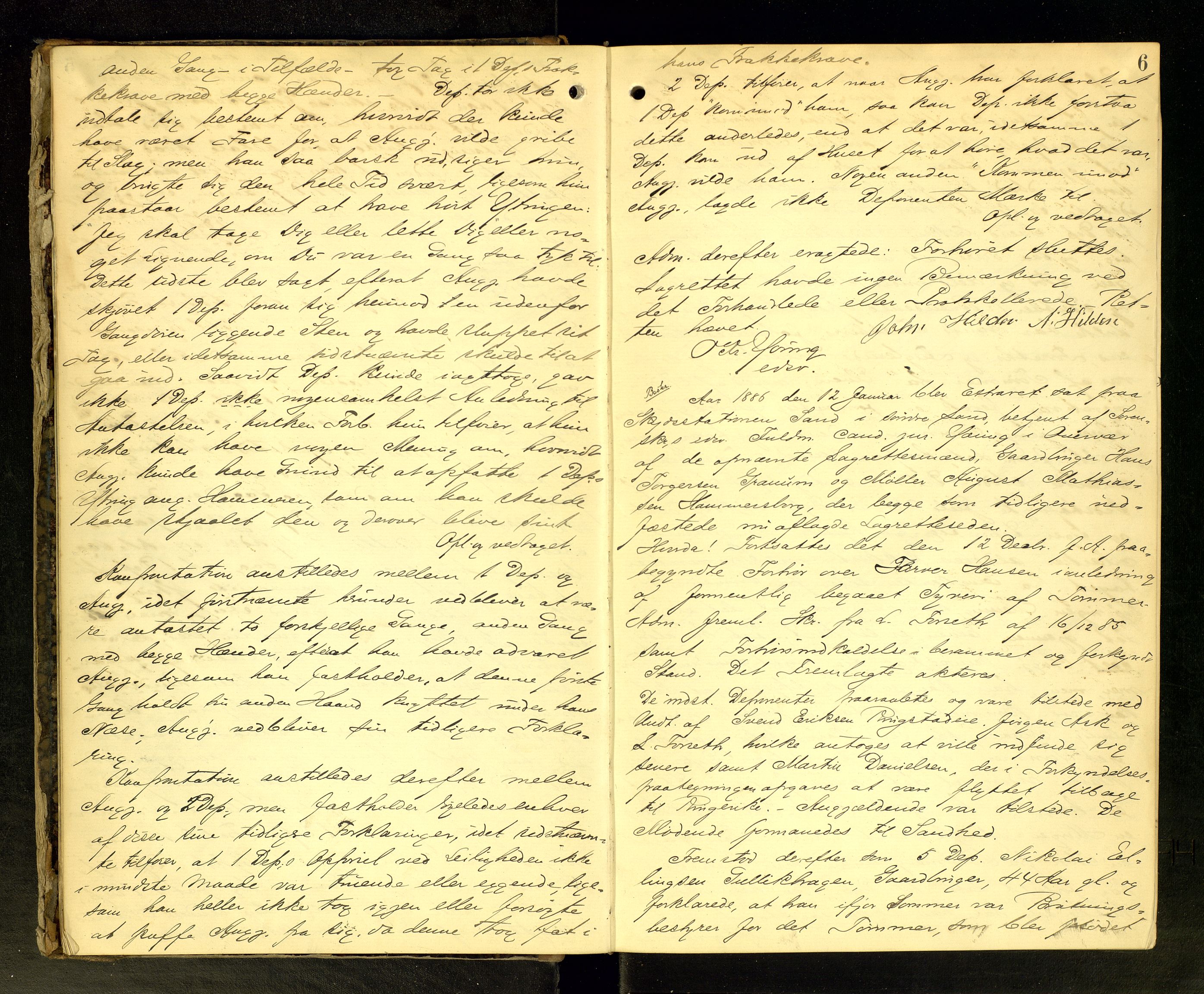 Hadeland og Land tingrett, AV/SAH-TING-010/G/Gc/L0023: Ekstrarettsprotokoll, 1886-1889, p. 6