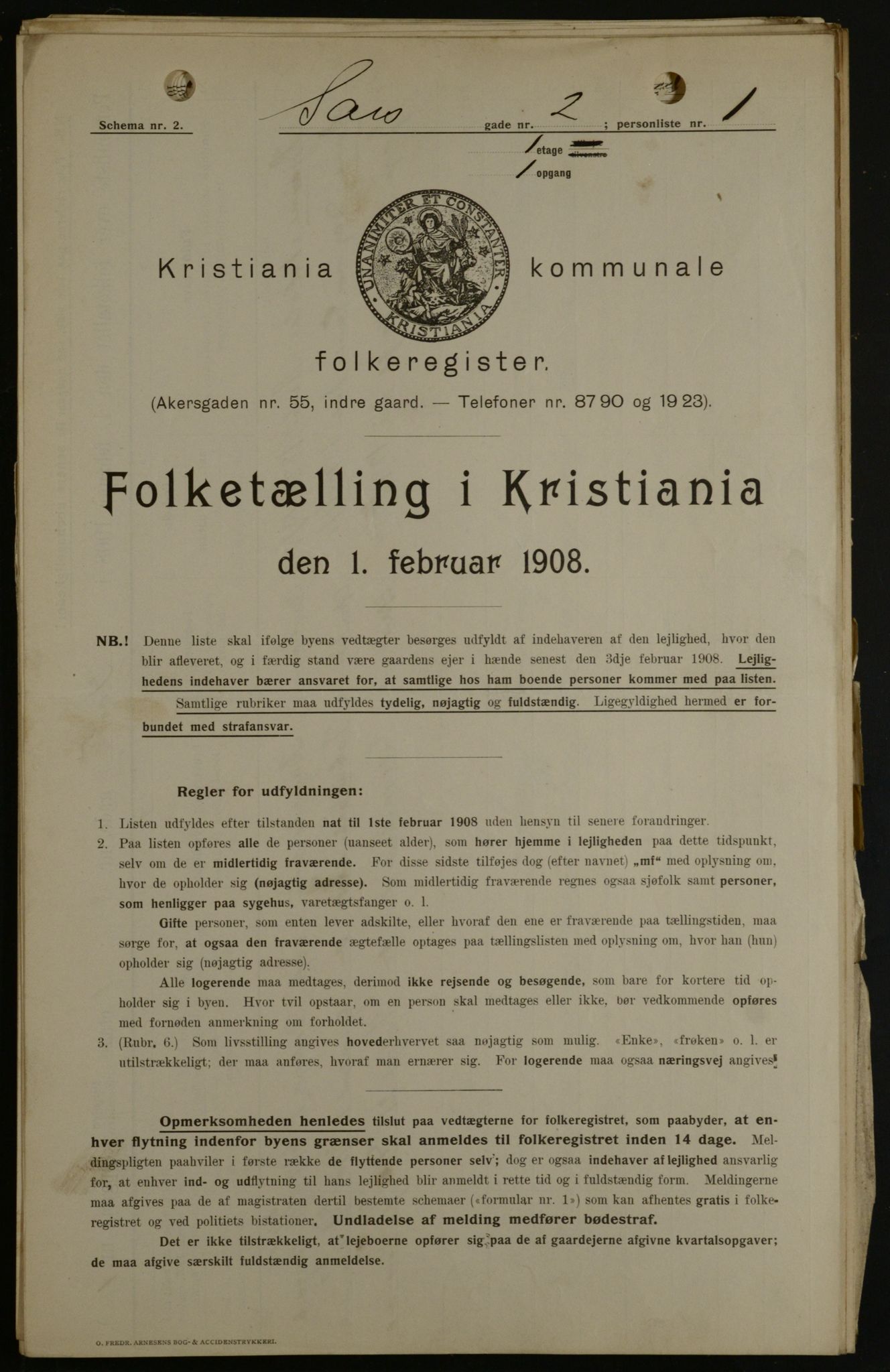 OBA, Municipal Census 1908 for Kristiania, 1908, p. 80411