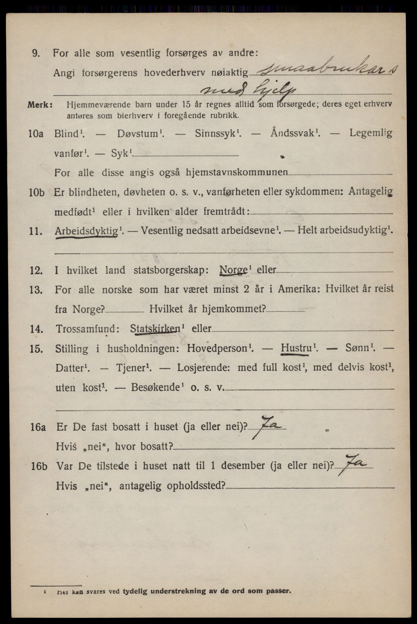 SAST, 1920 census for Forsand, 1920, p. 4066