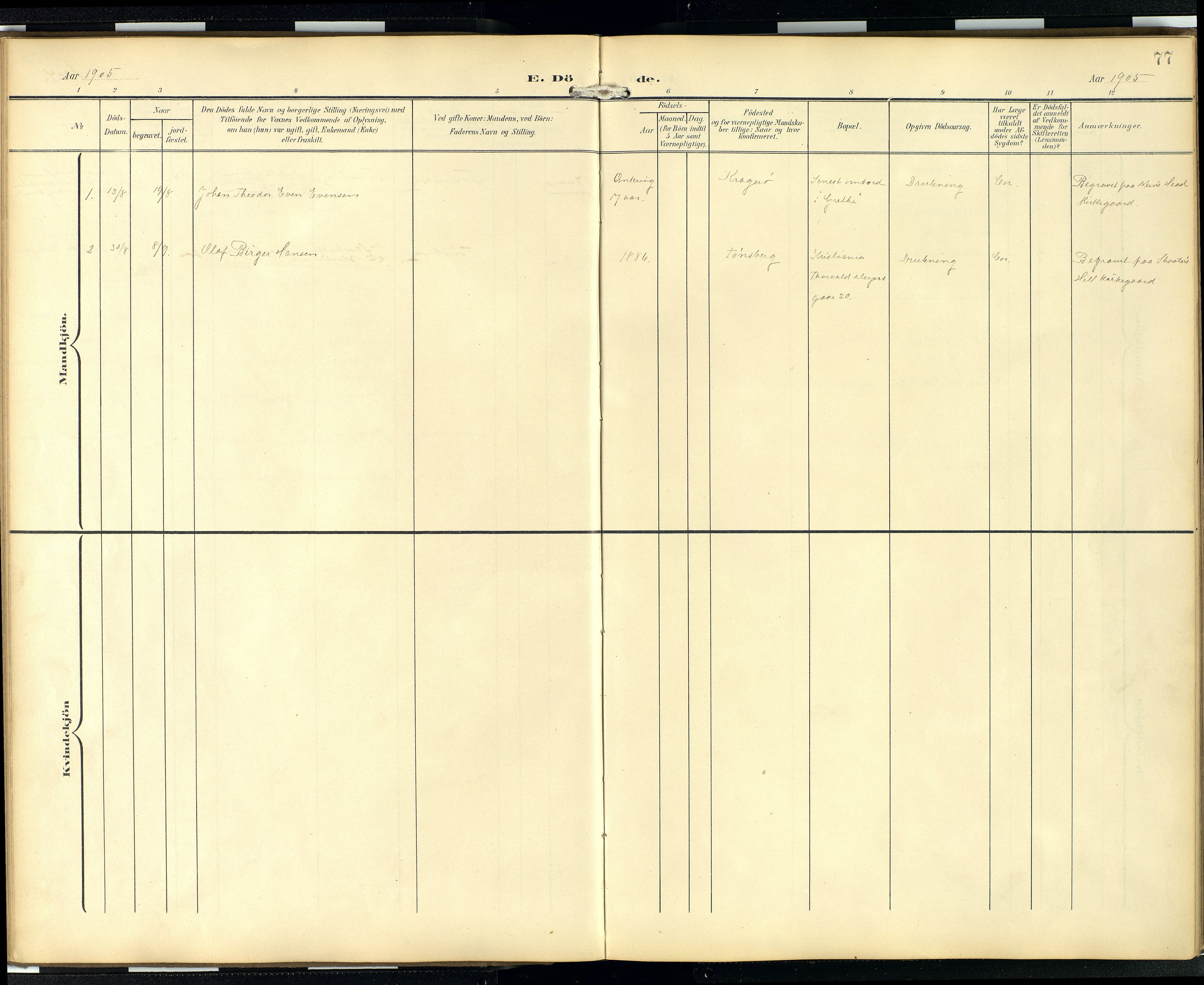 Den norske sjømannsmisjon i utlandet/London m/bistasjoner, AV/SAB-SAB/PA-0103/H/Ha/L0003: Parish register (official) no. A 3, 1903-1934, p. 76b-77a