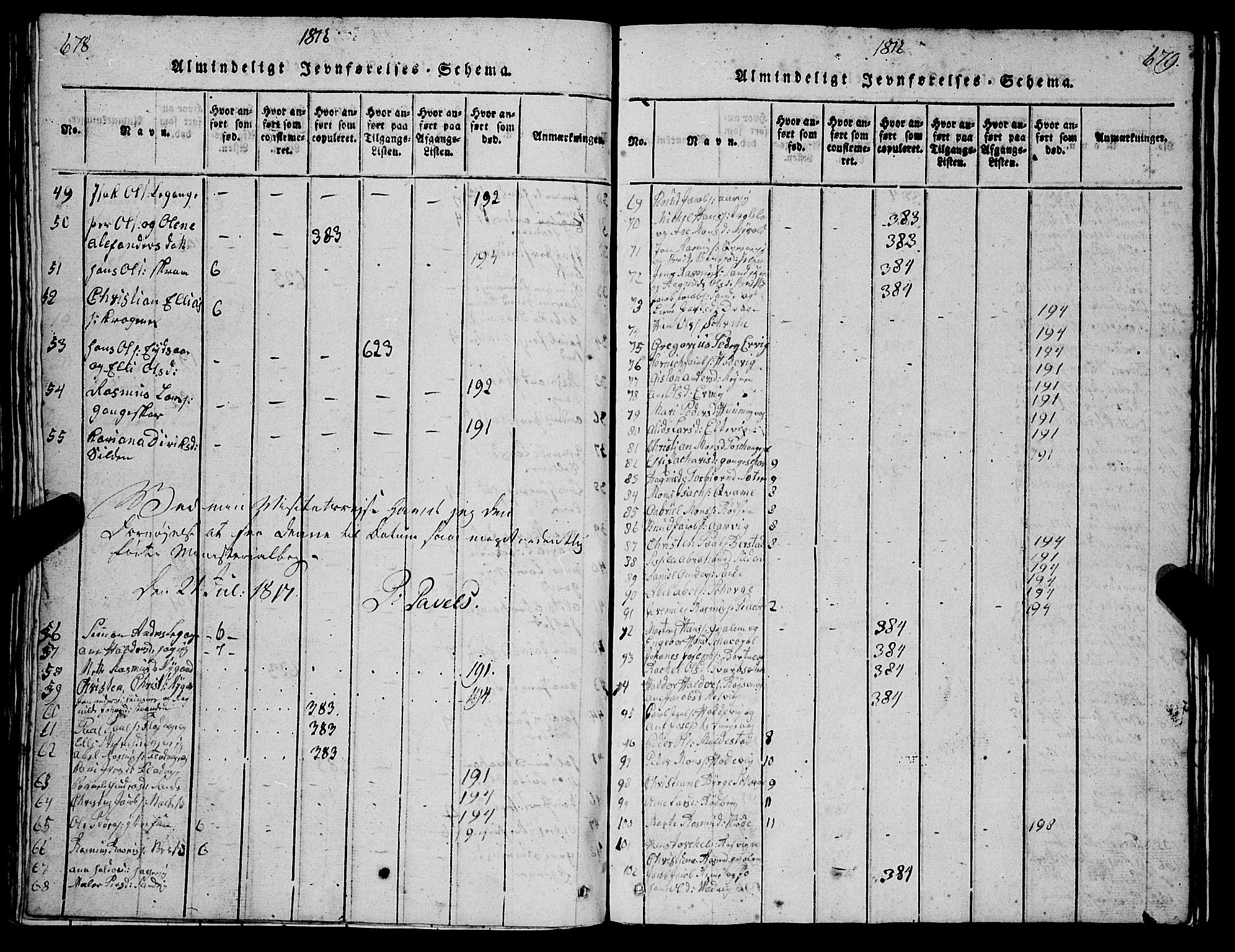 Selje sokneprestembete, AV/SAB-A-99938/H/Ha/Hab/Haba: Parish register (copy) no. A 1, 1816-1828, p. 678-679