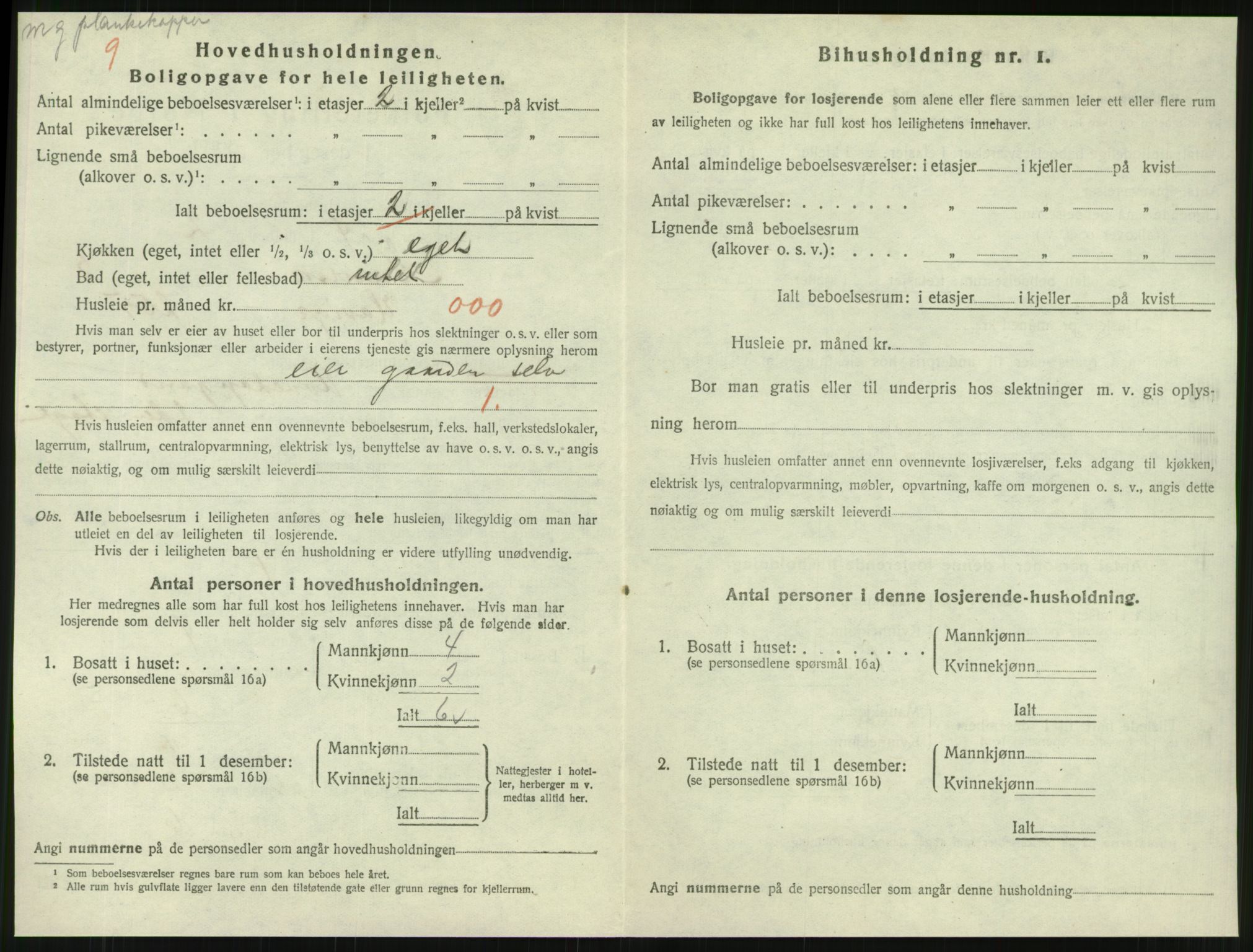 SAT, 1920 census for Namsos, 1920, p. 1694