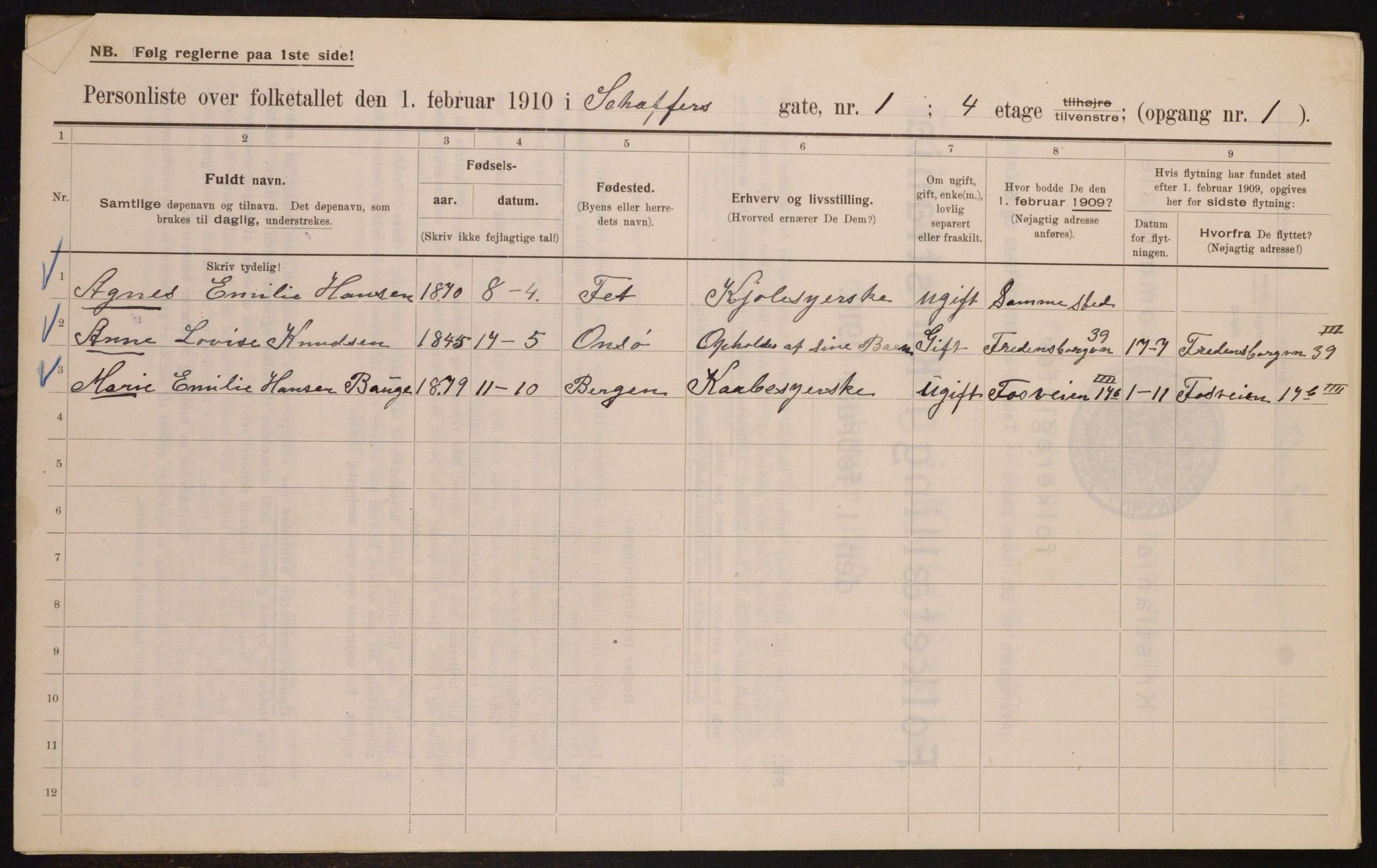 OBA, Municipal Census 1910 for Kristiania, 1910, p. 88767