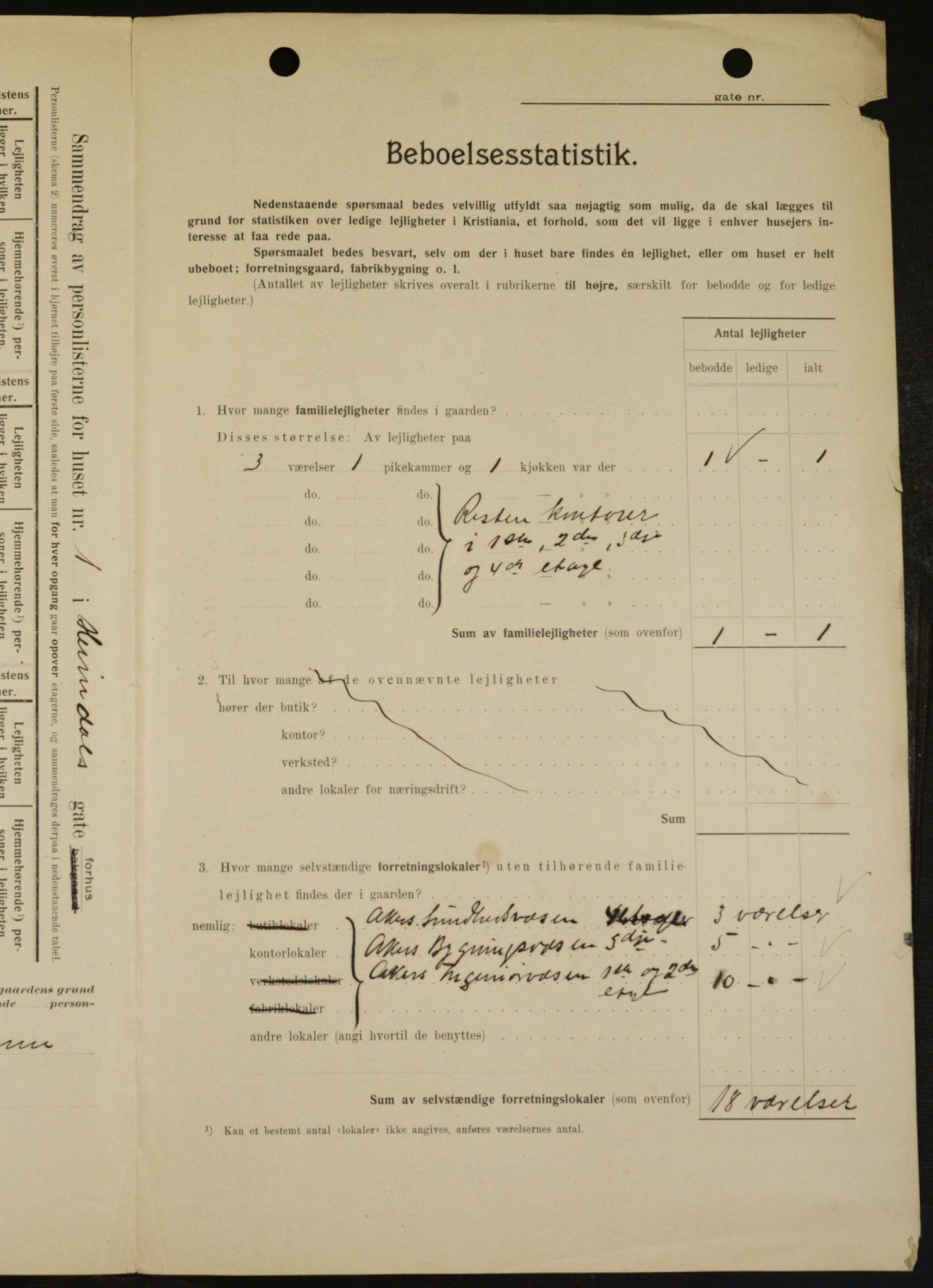 OBA, Municipal Census 1909 for Kristiania, 1909, p. 33139