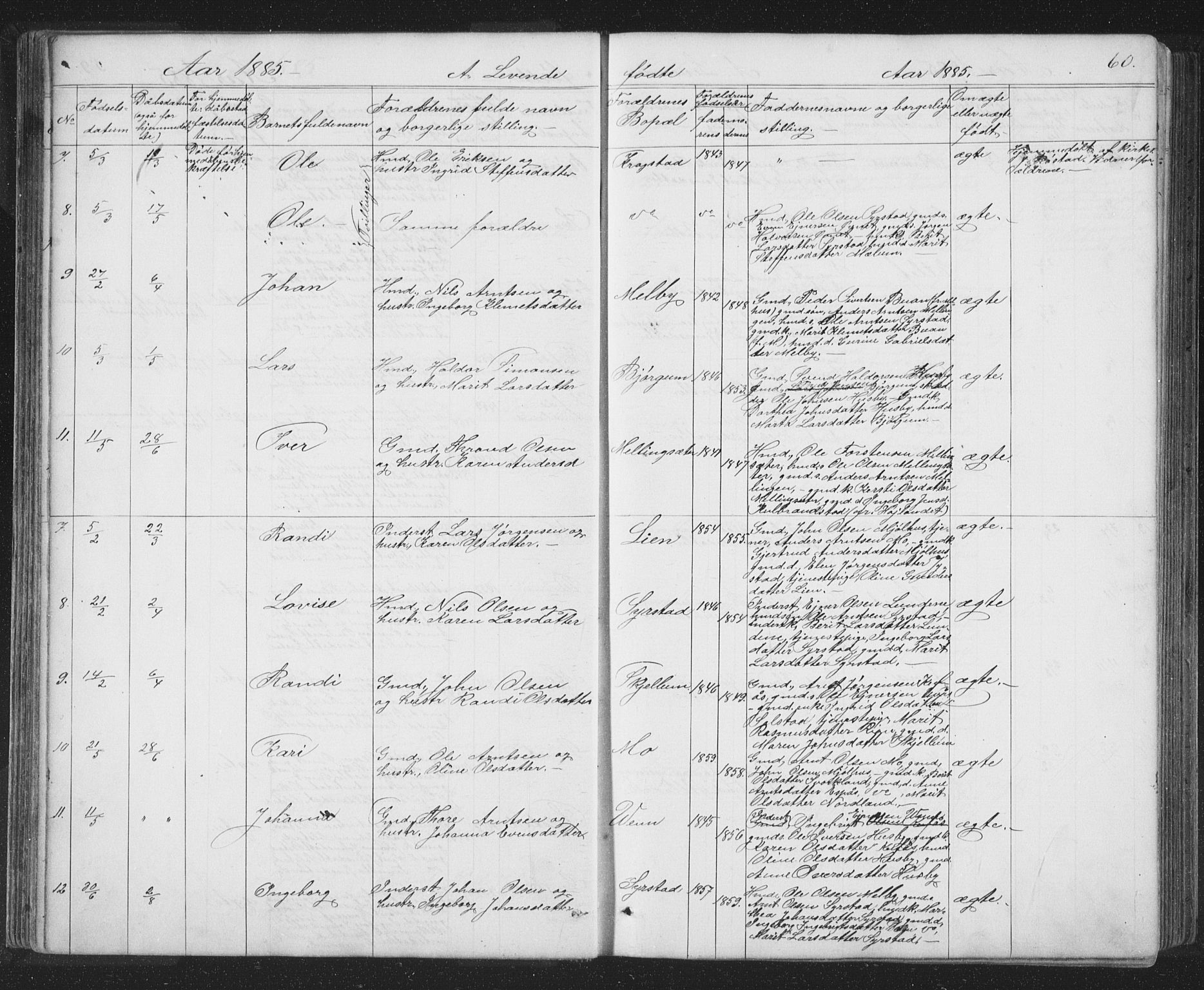 Ministerialprotokoller, klokkerbøker og fødselsregistre - Sør-Trøndelag, SAT/A-1456/667/L0798: Parish register (copy) no. 667C03, 1867-1929, p. 60