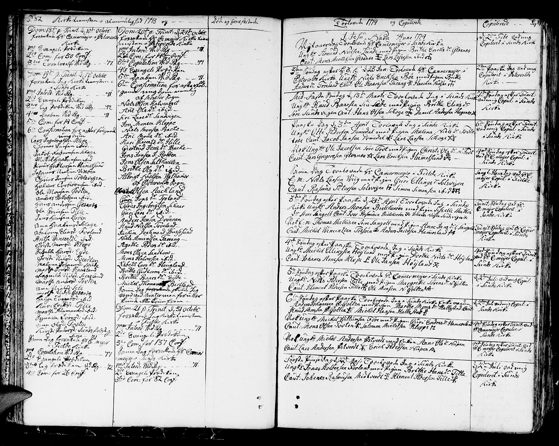 Sund sokneprestembete, AV/SAB-A-99930: Parish register (official) no. A 5, 1770-1795, p. 82-83