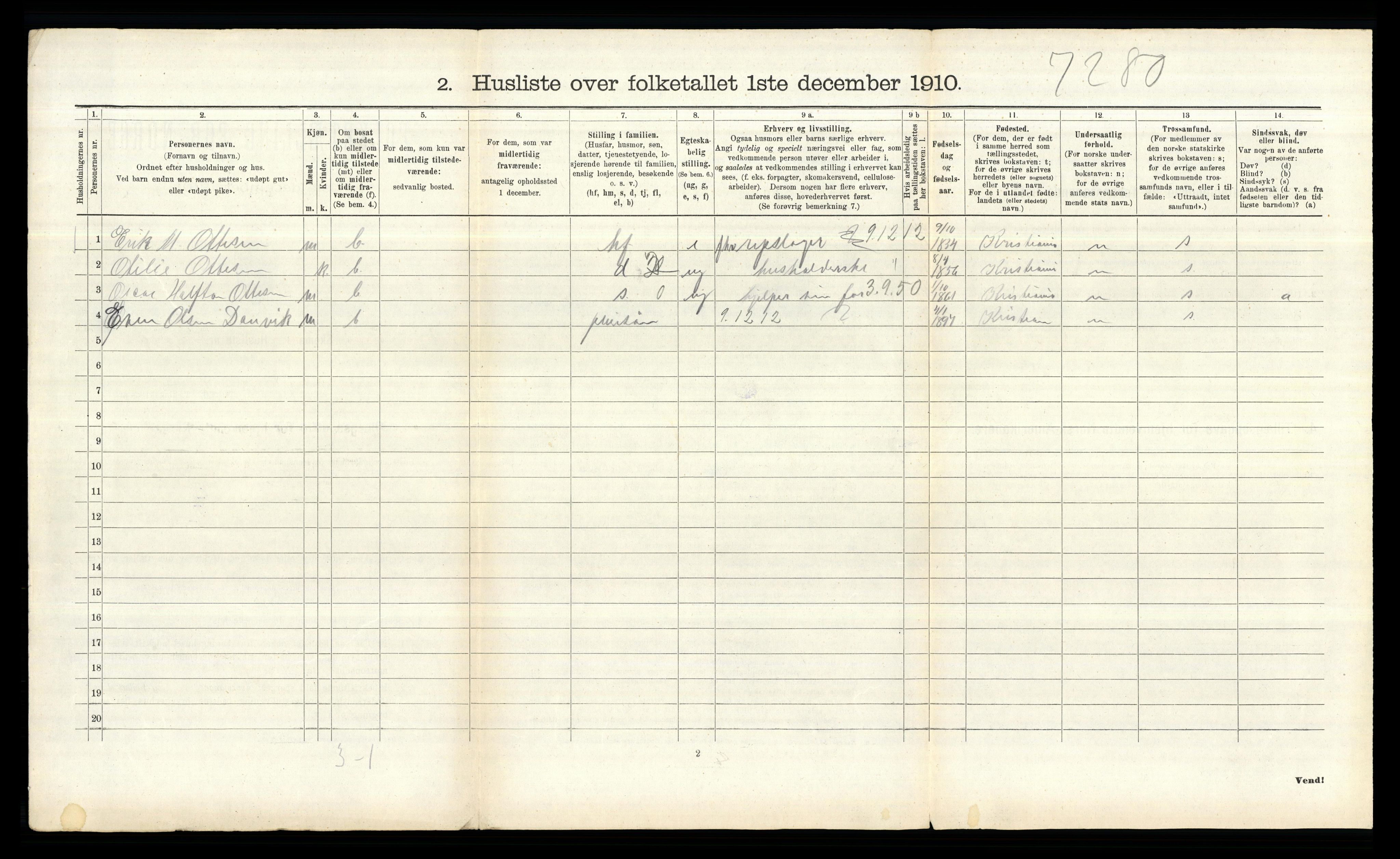 RA, 1910 census for Aker, 1910, p. 2890