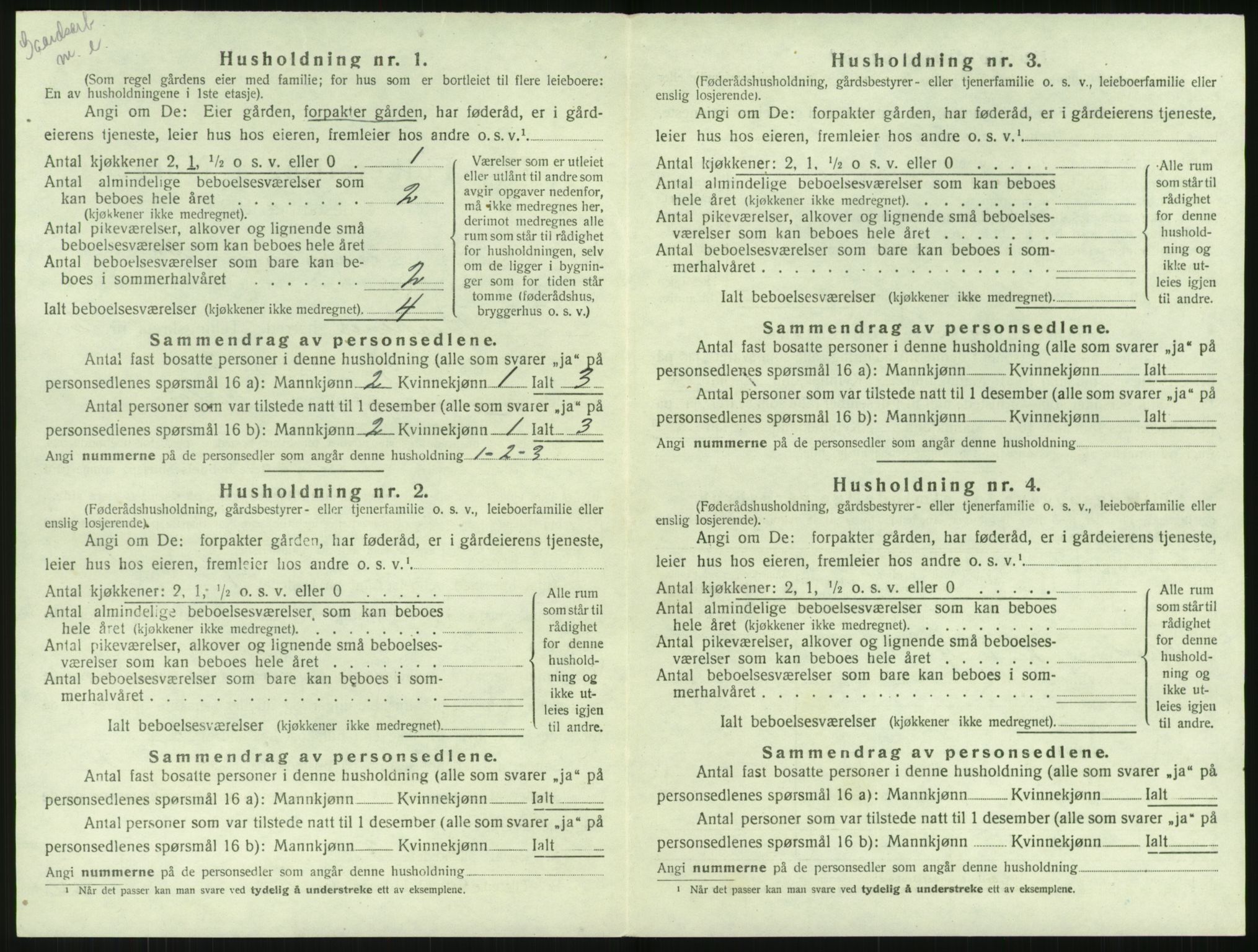 SAK, 1920 census for Birkenes, 1920, p. 138