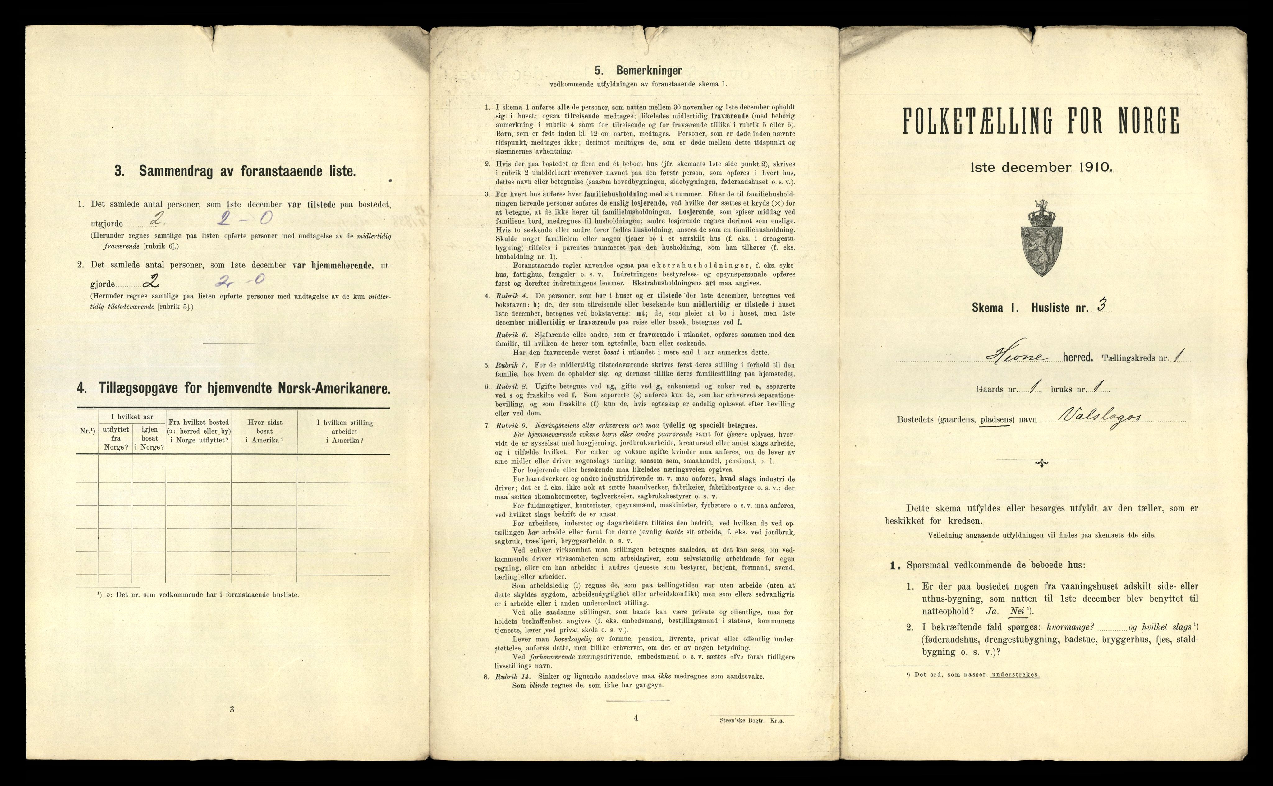 RA, 1910 census for Hemne, 1910, p. 55