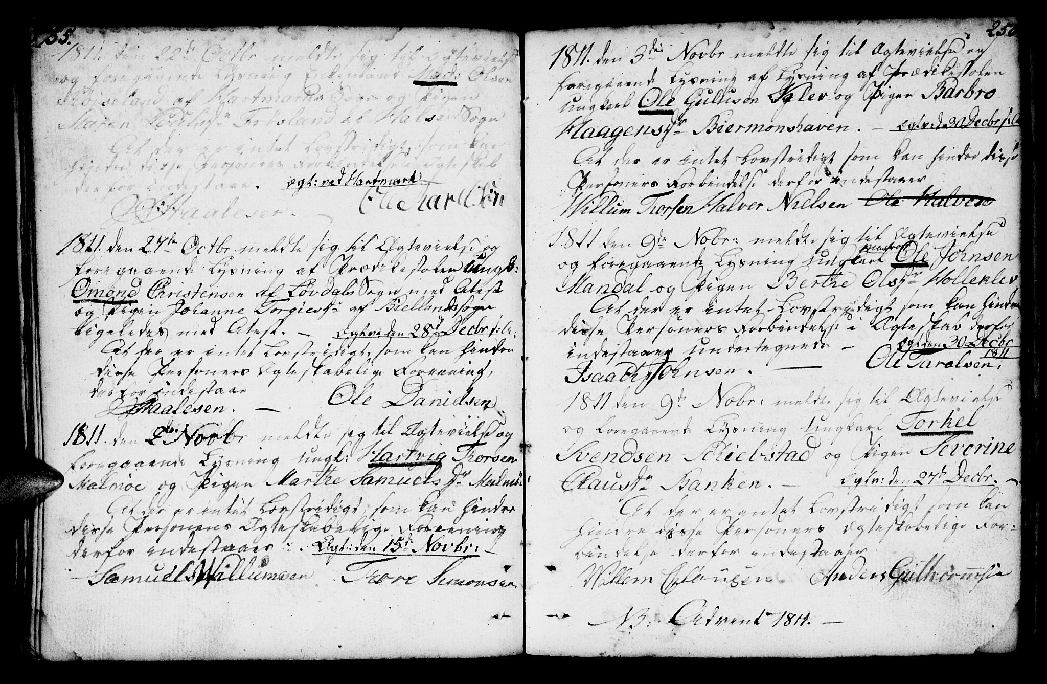 Mandal sokneprestkontor, AV/SAK-1111-0030/F/Fa/Faa/L0007: Parish register (official) no. A 7, 1783-1818, p. 255-256