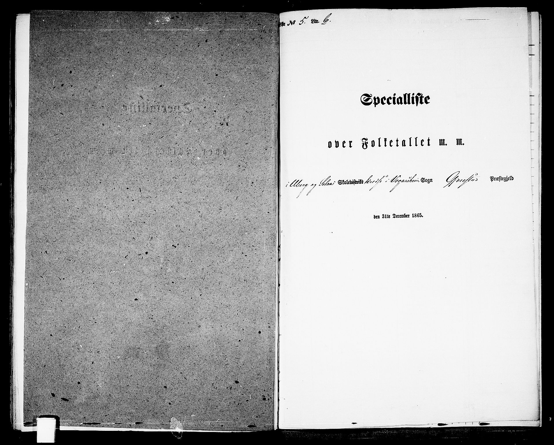 RA, 1865 census for Gjerstad, 1865, p. 201