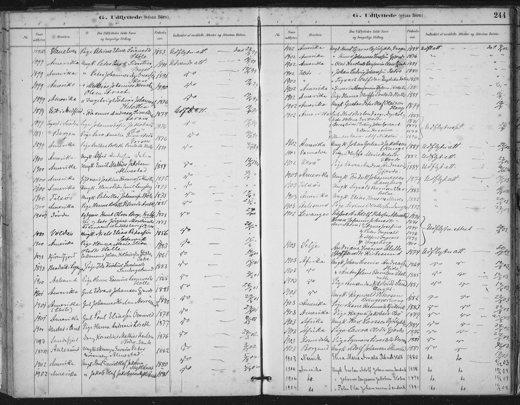 Ministerialprotokoller, klokkerbøker og fødselsregistre - Møre og Romsdal, AV/SAT-A-1454/503/L0037: Parish register (official) no. 503A05, 1884-1900, p. 244