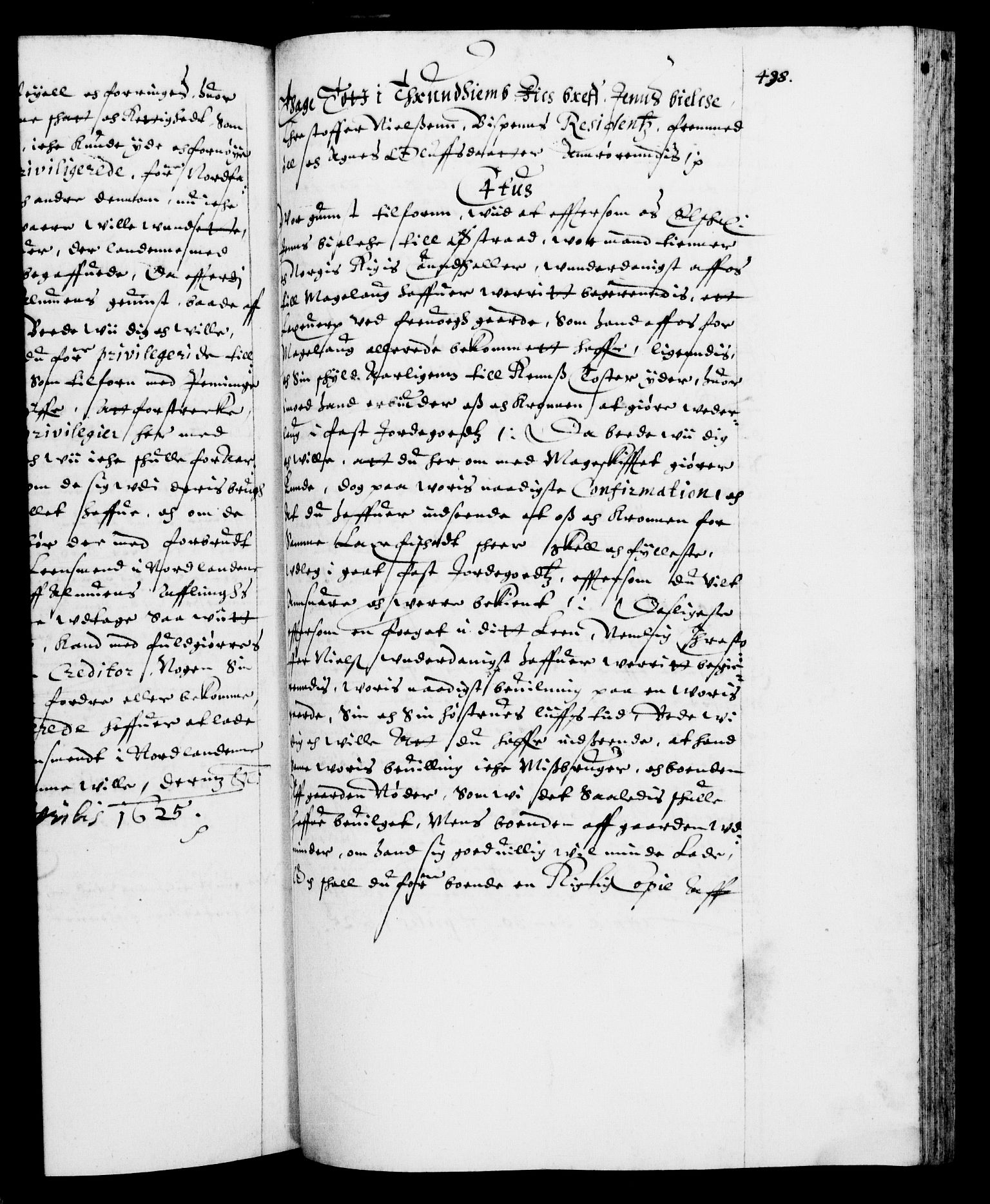 Danske Kanselli 1572-1799, RA/EA-3023/F/Fc/Fca/Fcab/L0004: Norske tegnelser (mikrofilm), 1617-1627, p. 498a