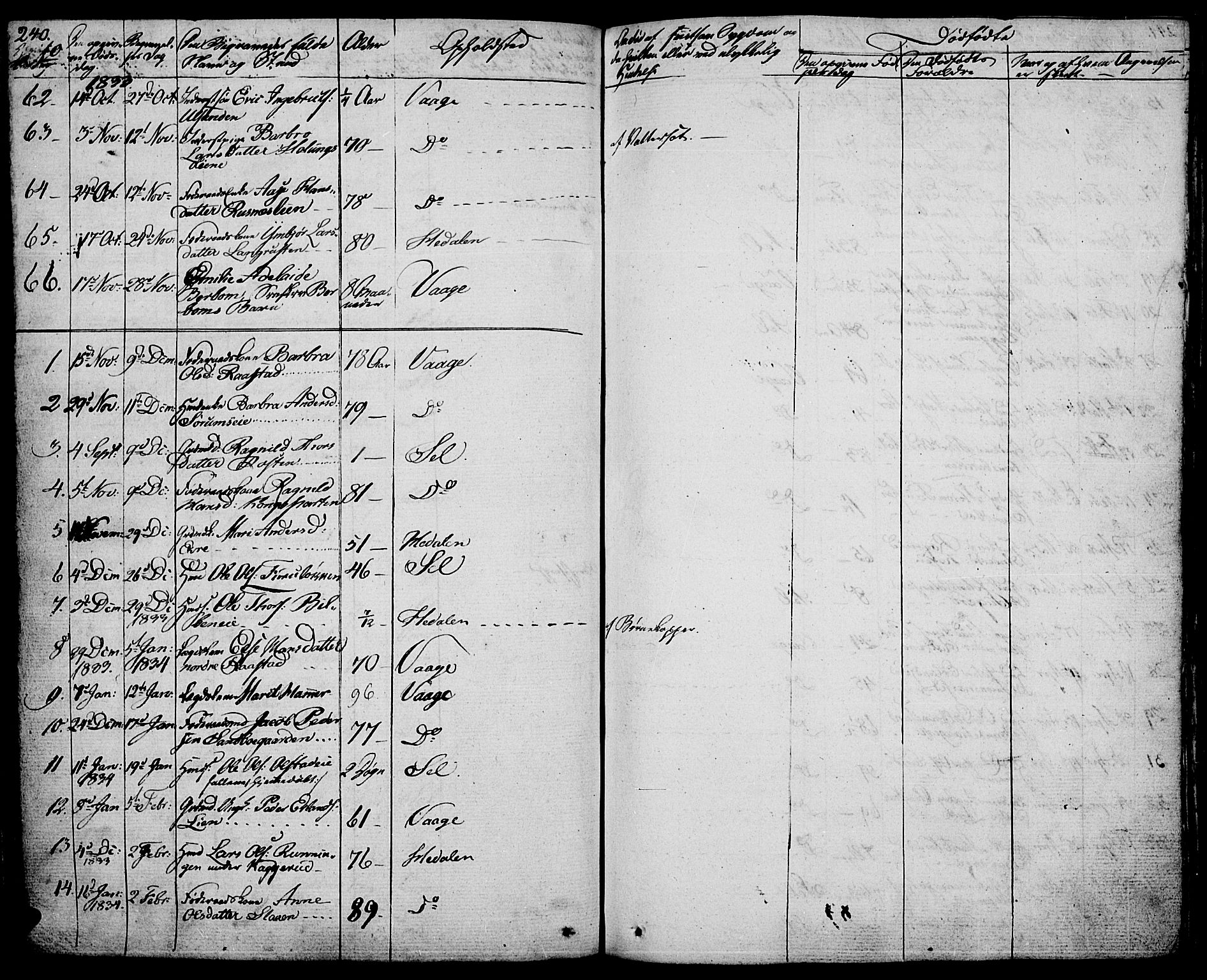 Vågå prestekontor, SAH/PREST-076/H/Ha/Haa/L0004: Parish register (official) no. 4 /1, 1827-1842, p. 240